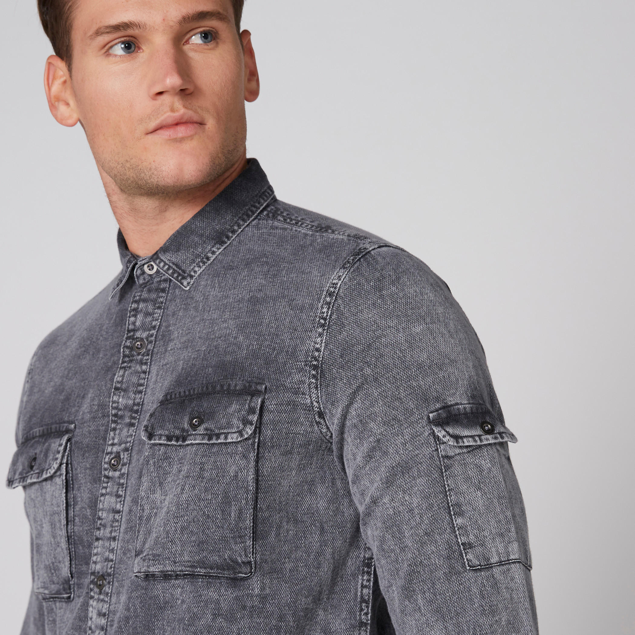 Lee Cooper Pocket Detail Shirt with Long Sleeves and Complete Placket-men-clothing-shirts-image-4