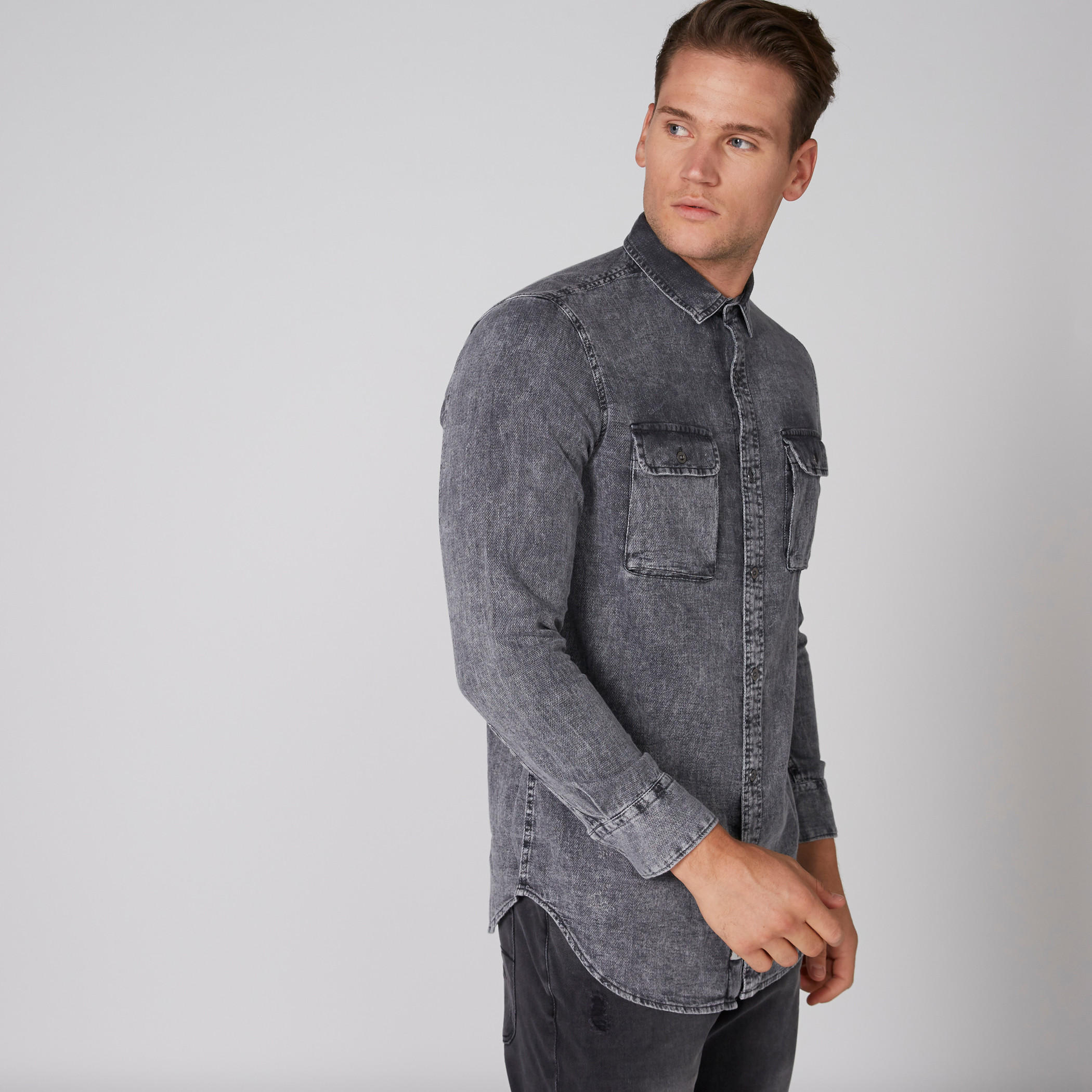 Lee Cooper Pocket Detail Shirt with Long Sleeves and Complete Placket-men-clothing-shirts-image-5