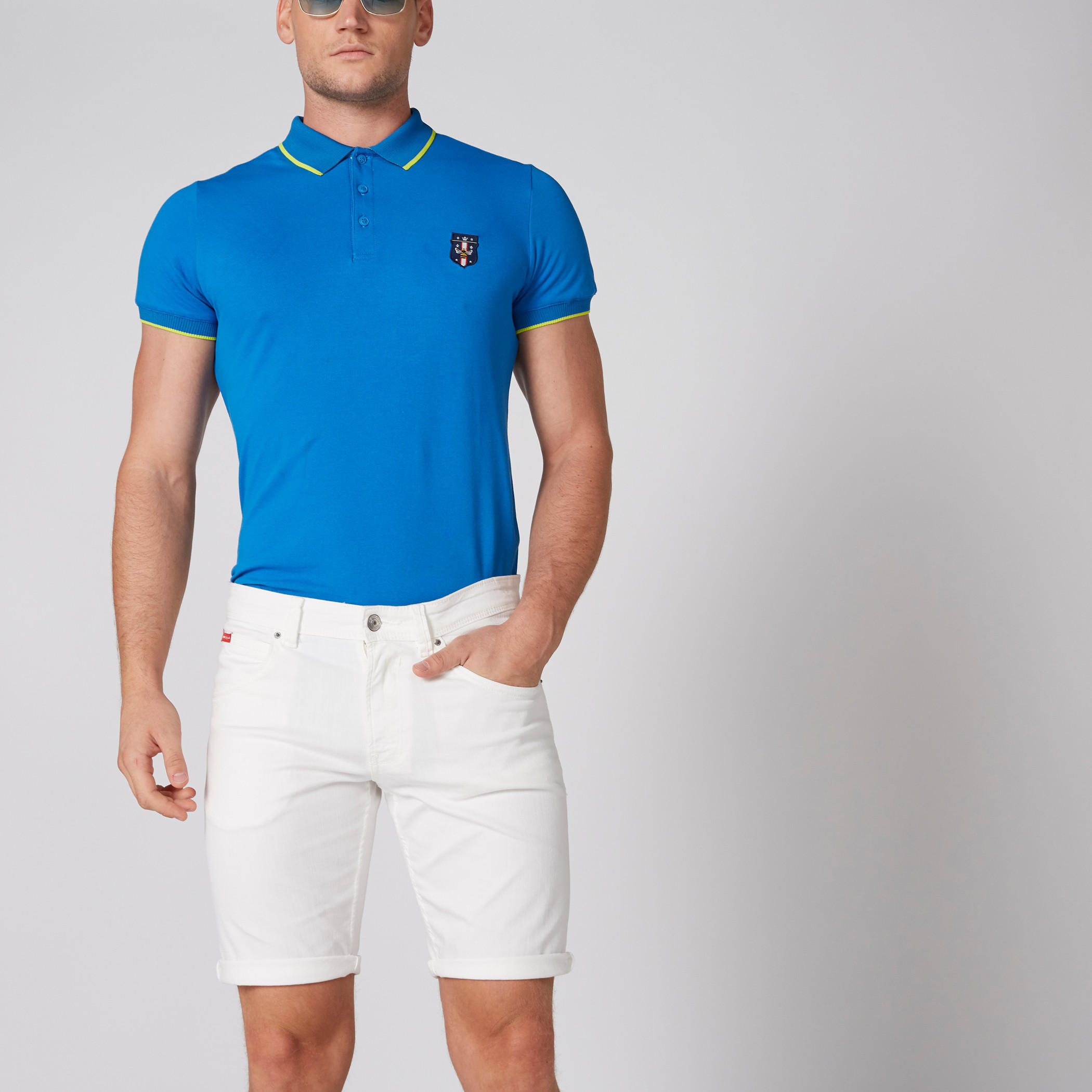 شورت من الدينم بزر إغلاق وجيوب من لي كوبر-men-clothing-bottoms-shorts-image-1