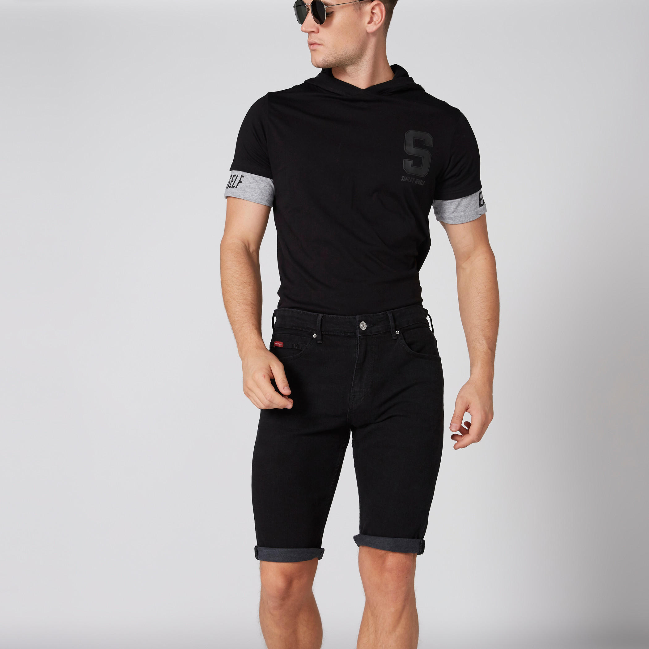 شورت من الدينم بزر إغلاق وجيوب من لي كوبر-men-clothing-bottoms-shorts-image-3