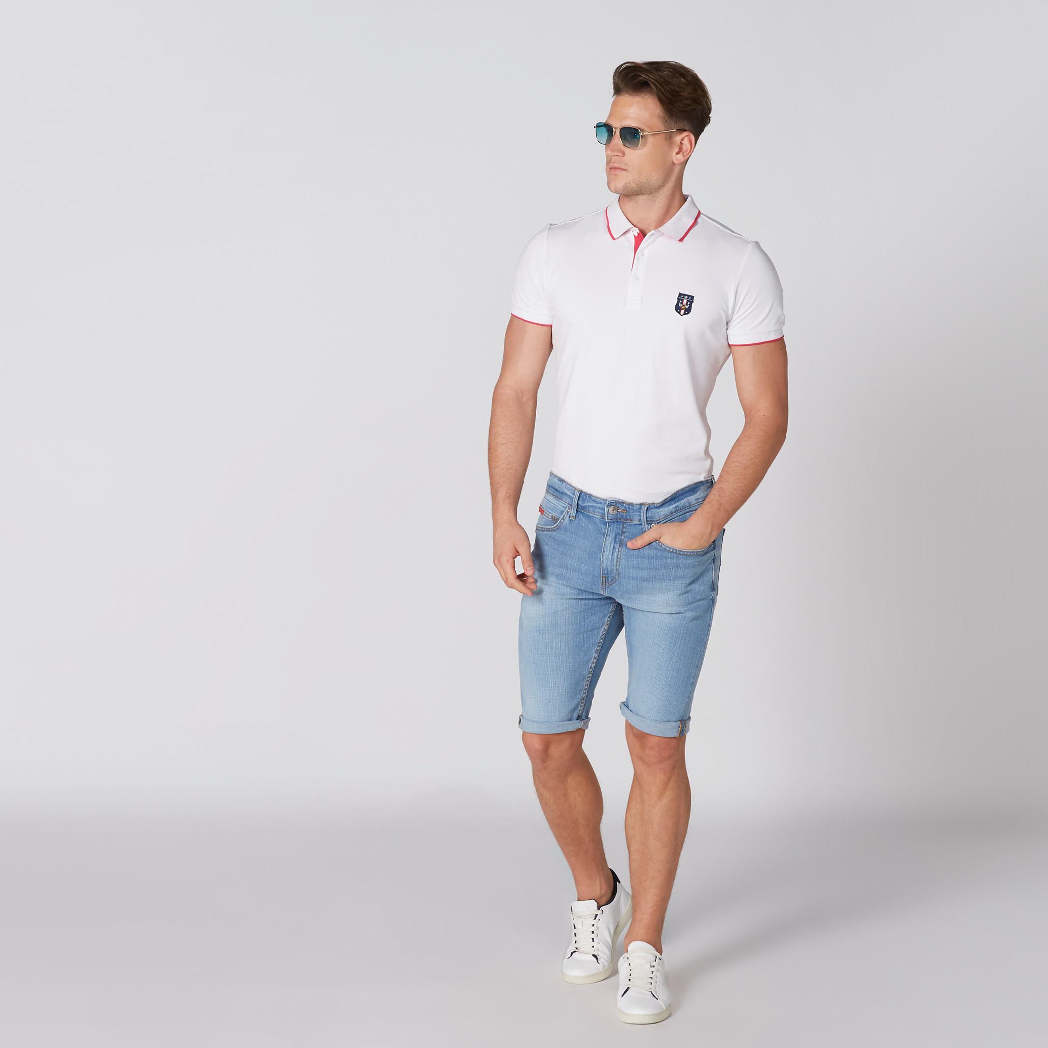 شورت من الدينم بزر إغلاق وجيوب من لي كوبر-men-clothing-bottoms-shorts-image-3