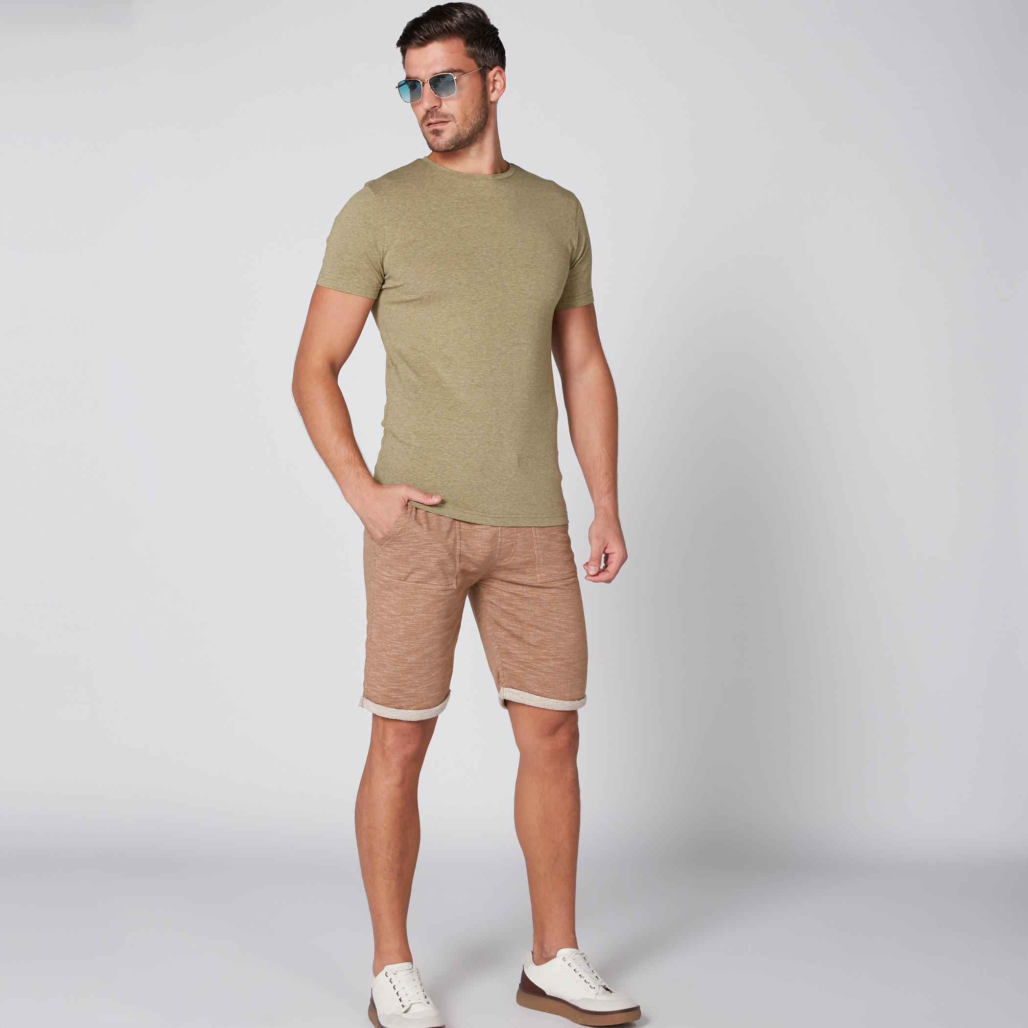 شورت بارز الملمس بخصر مطّاطي وجيوب من لي كوبر-men-clothing-bottoms-shorts-image-1