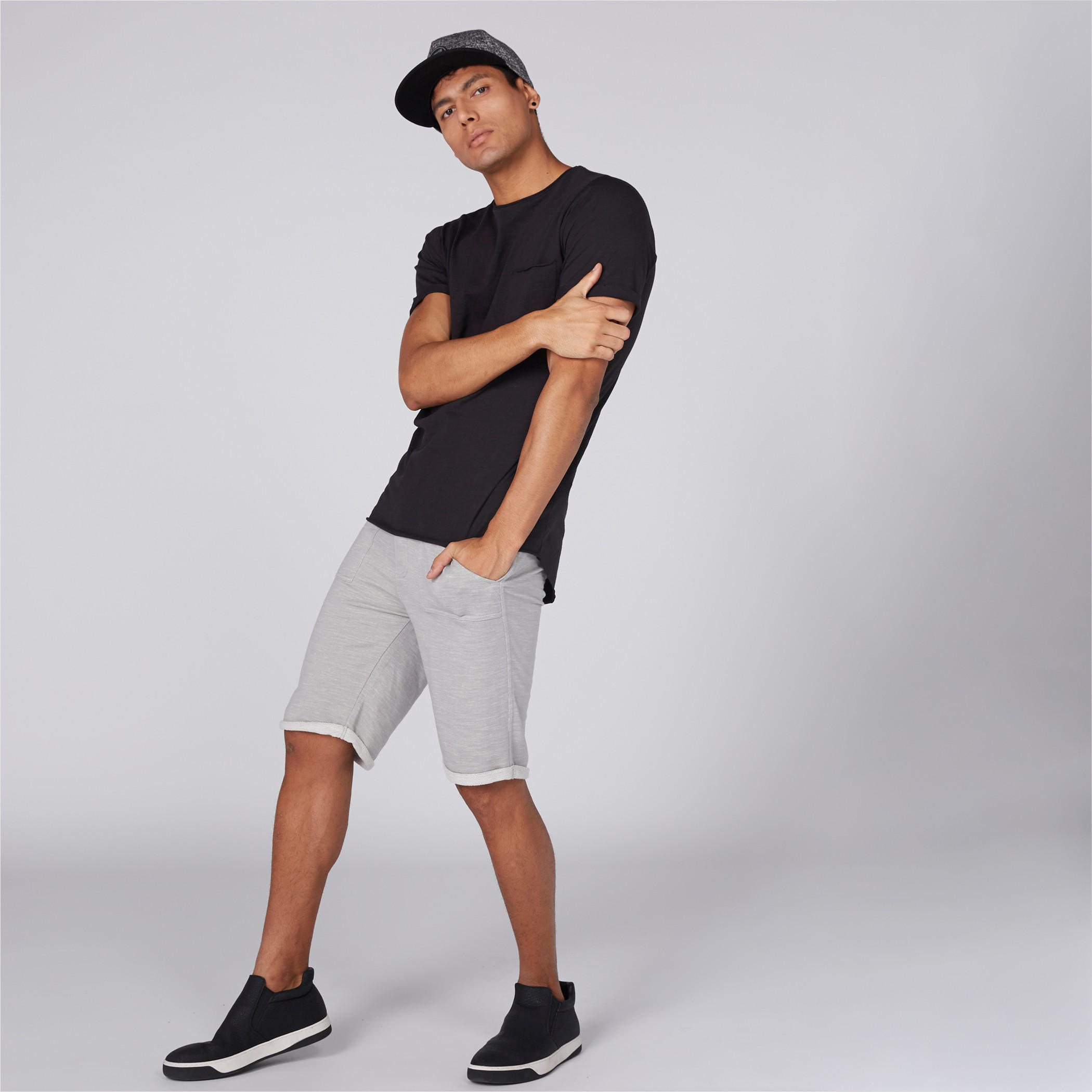 Lee Cooper Knit Shorts with Elasticised Waistband and Pocket Detail-men-clothing-bottoms-shorts-image-1