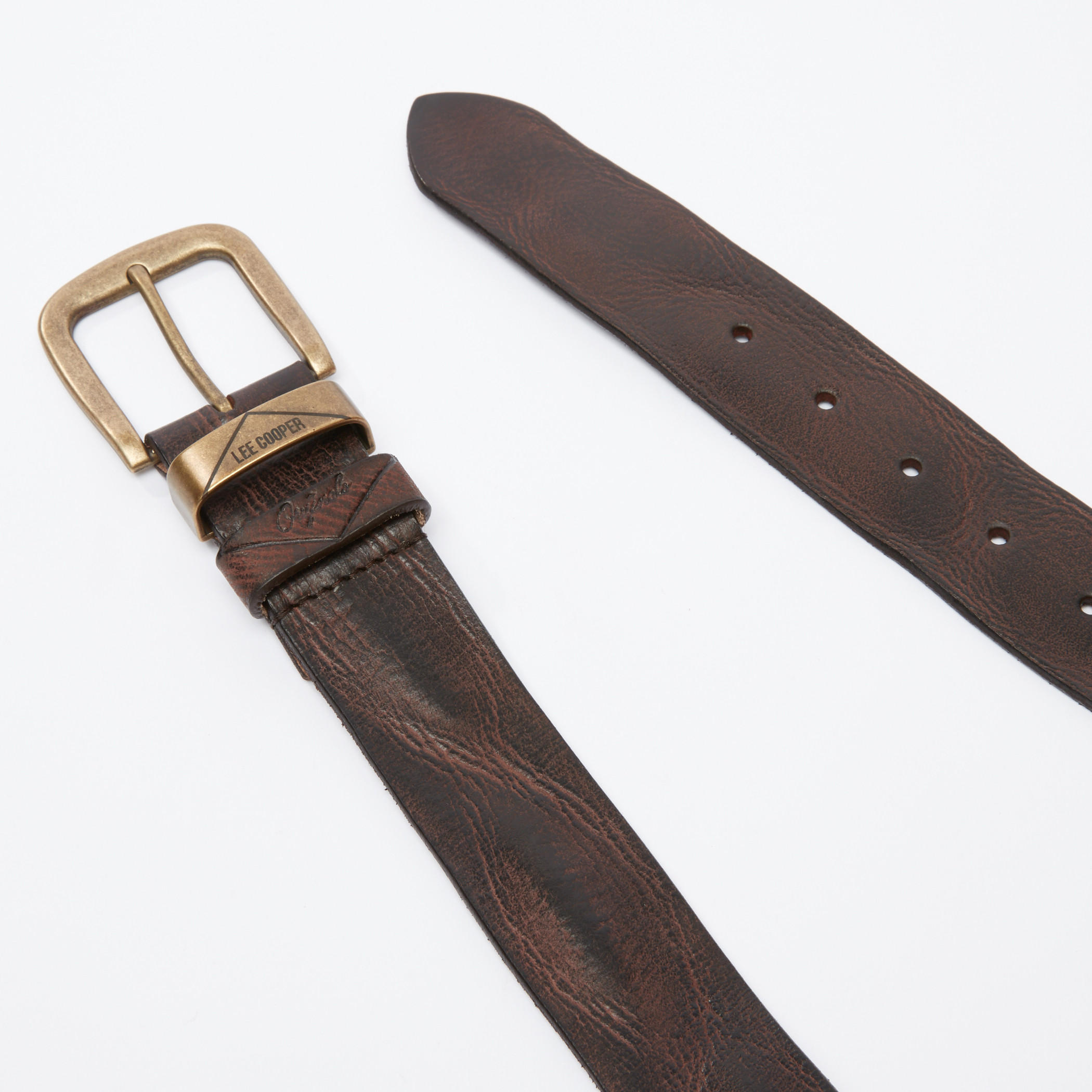 حزام بارز الملمس بإبزيم بدبوس من لي كوبر-men-beltsandwallets-belts-image-2