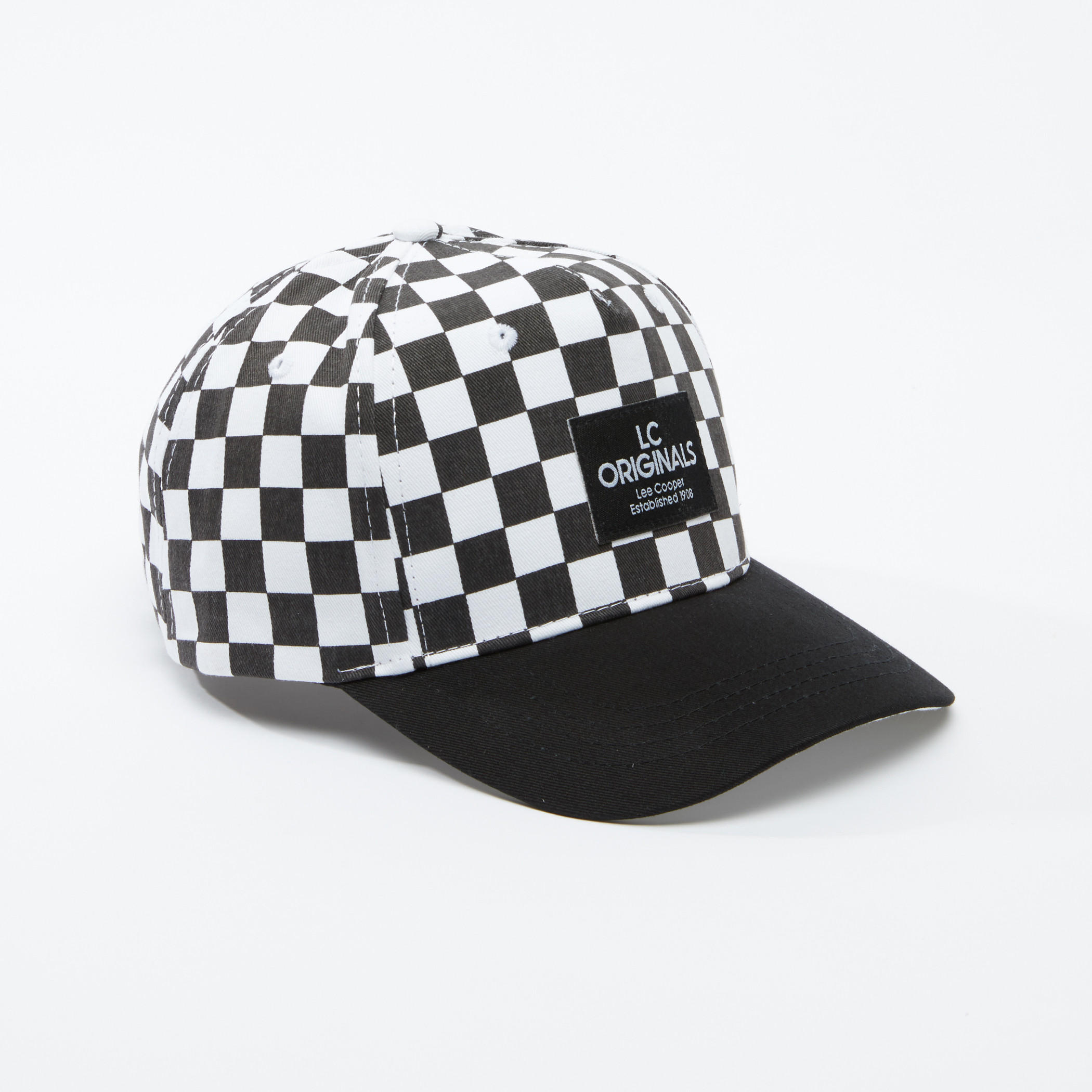 Lee Cooper Chequered Cap with Adjustable Slide Closure-men-caps-image-1