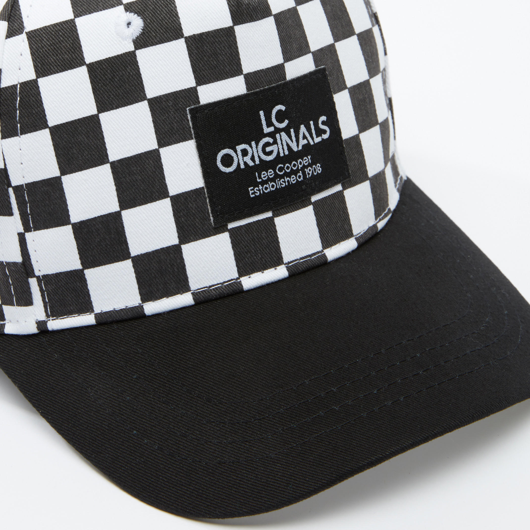 Lee Cooper Chequered Cap with Adjustable Slide Closure-men-caps-image-4