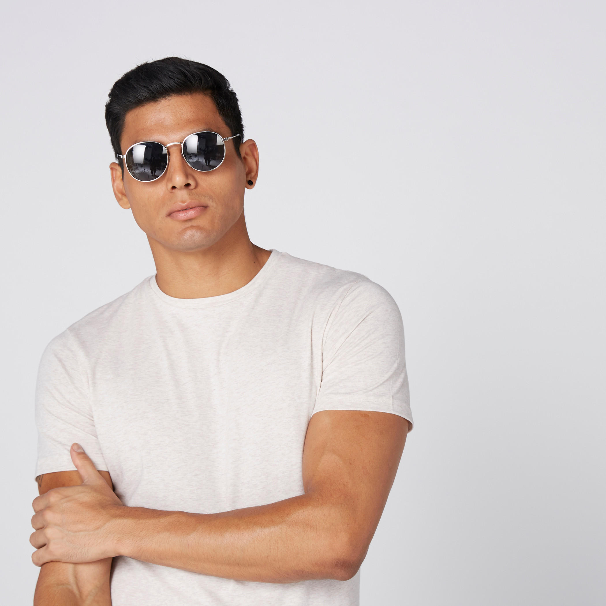 تيشيرت بياقة مستديرة وأكمام قصيرة من لي كوبر-men-clothing-tshirtsandpolos-tshirts-image-3
