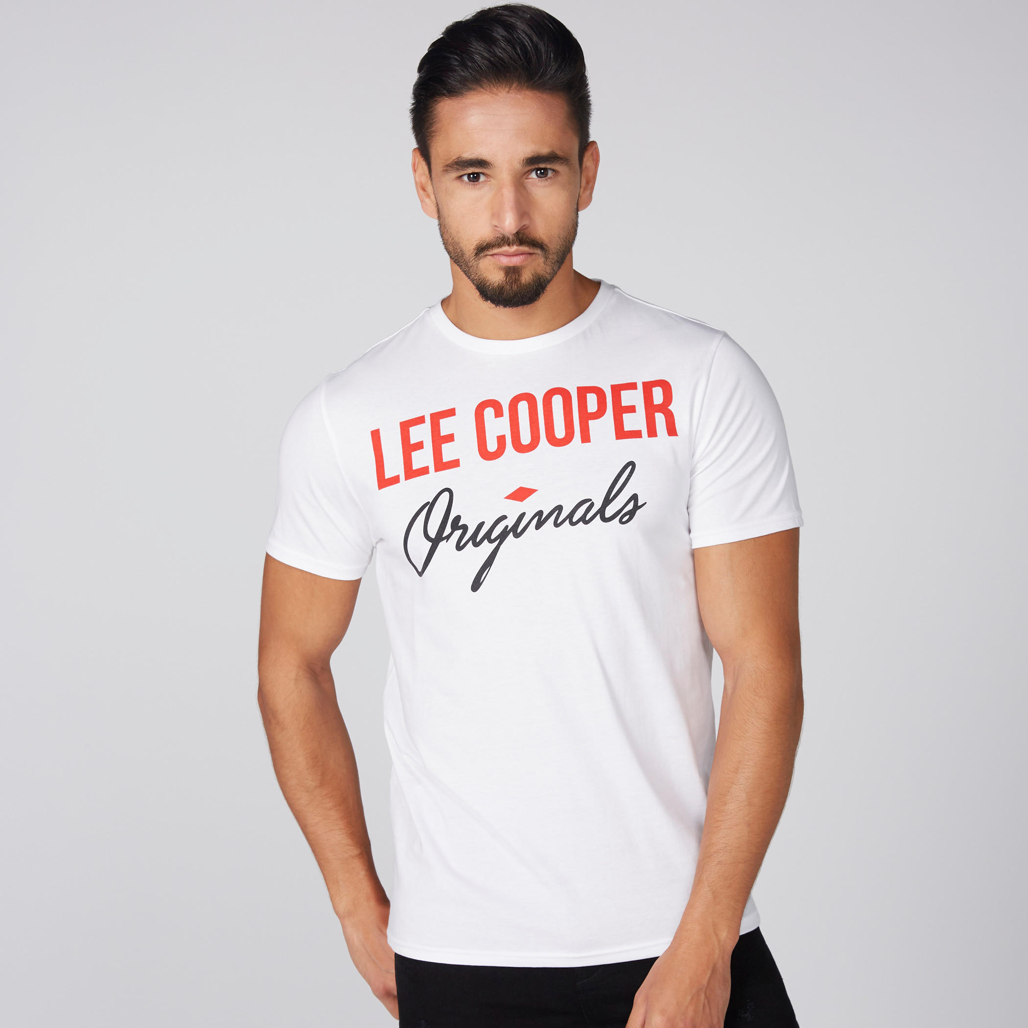 تيشيرت بياقة مستديرة وأكمام قصيرة وطبعات من لي كوبر-men-clothing-tshirtsandpolos-tshirts-image-1