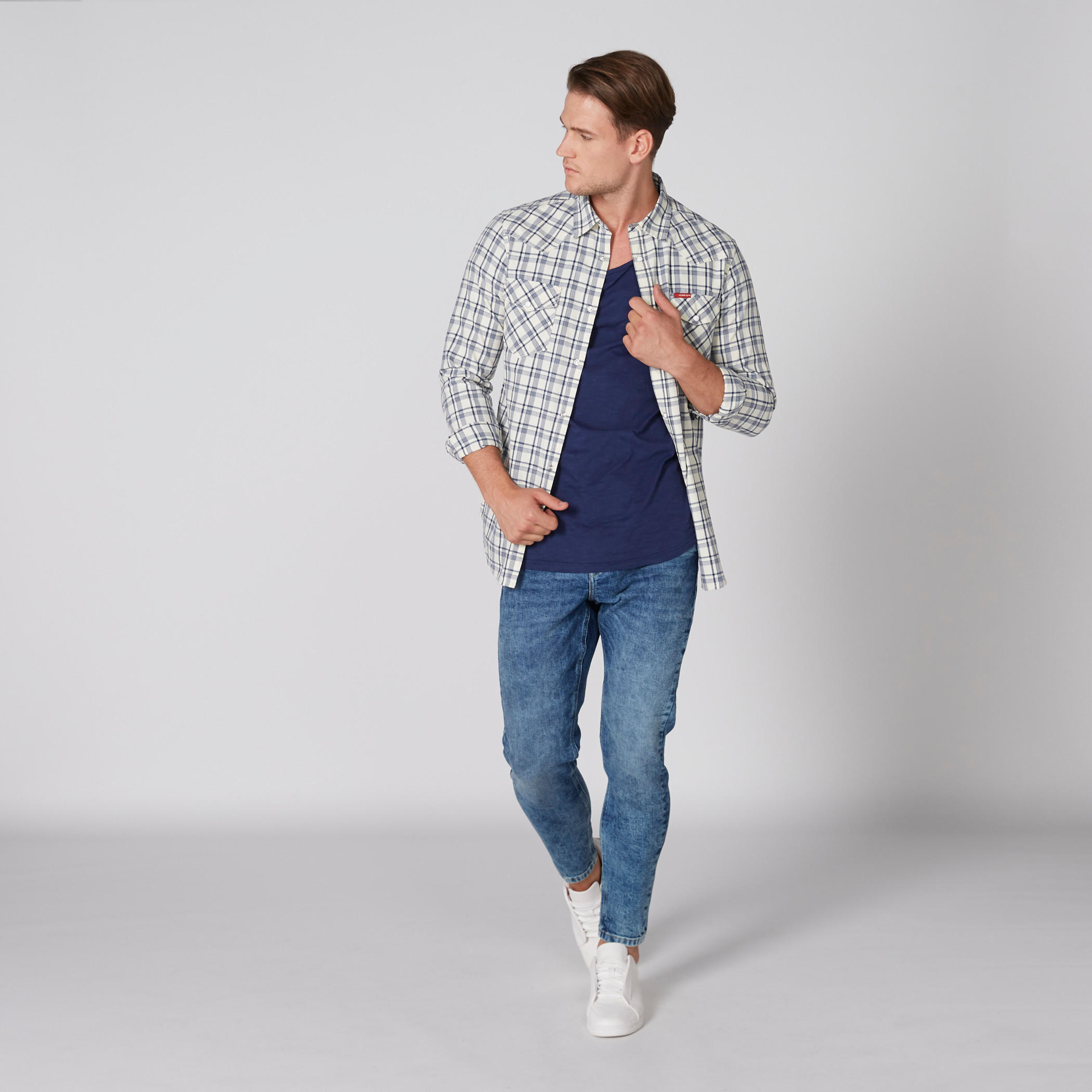 Lee Cooper Chequered Shirt with Long Sleeves and Complete Placket-men-clothing-shirts-image-3