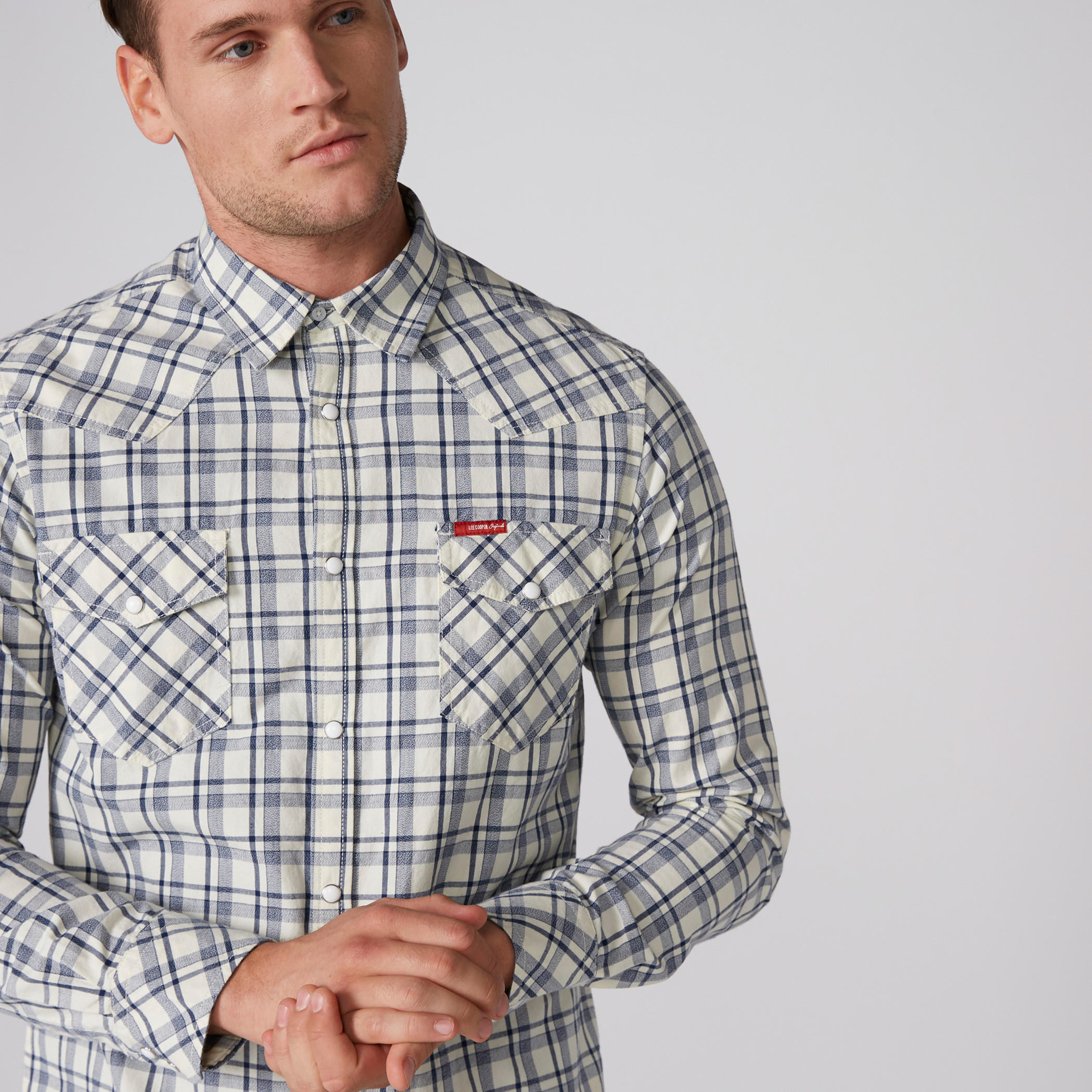 Lee Cooper Chequered Shirt with Long Sleeves and Complete Placket-men-clothing-shirts-image-4
