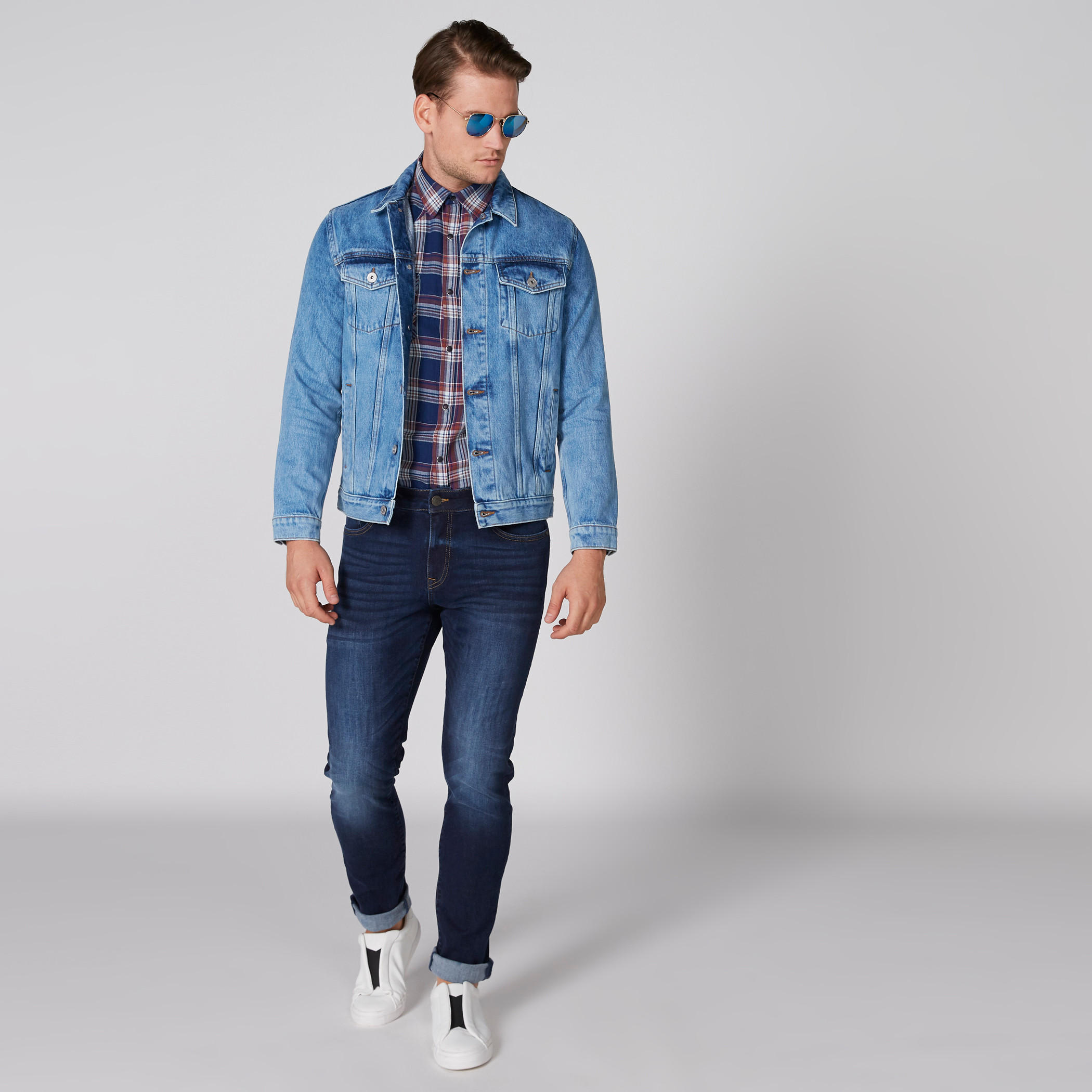 قميص كاروهات بأزرار وجيوب من لي كوبر-men-clothing-shirts-image-3