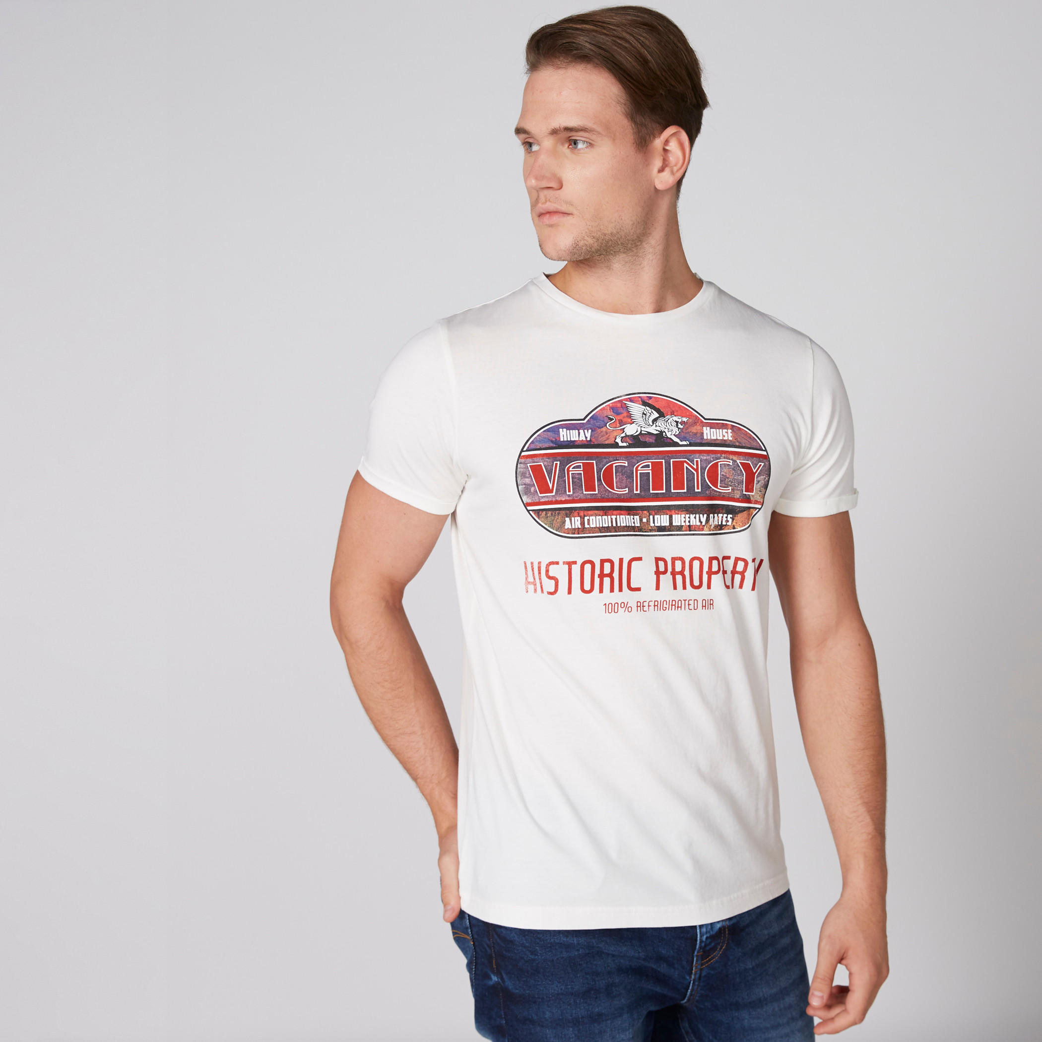 Lee Cooper Printed T-Shirt with Round Neck and Short Sleeves-men-clothing-tshirtsandpolos-tshirts-image-1