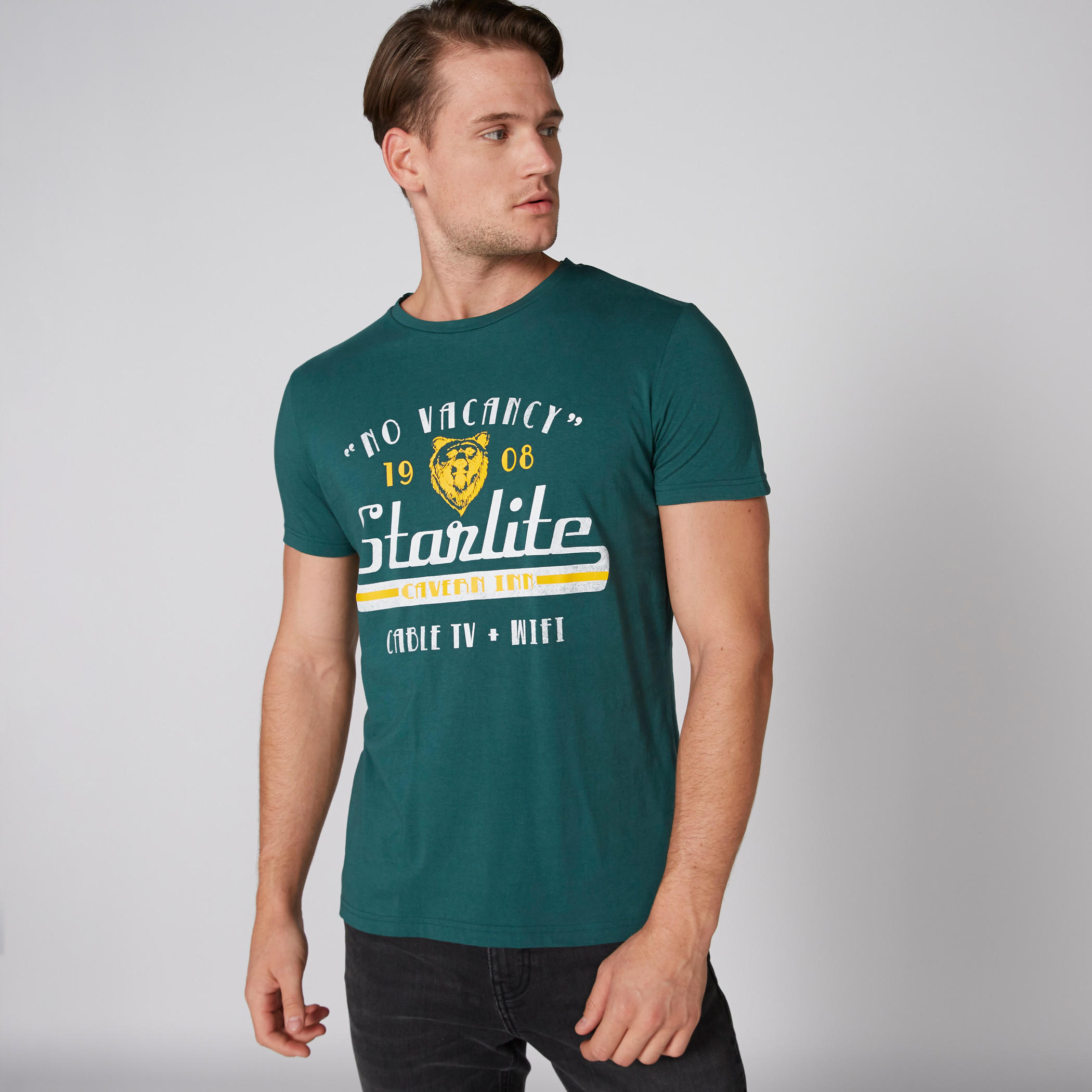 Lee Cooper Printed T-Shirt with Round Neck and Short Sleeves-men-clothing-tshirtsandpolos-tshirts-image-1