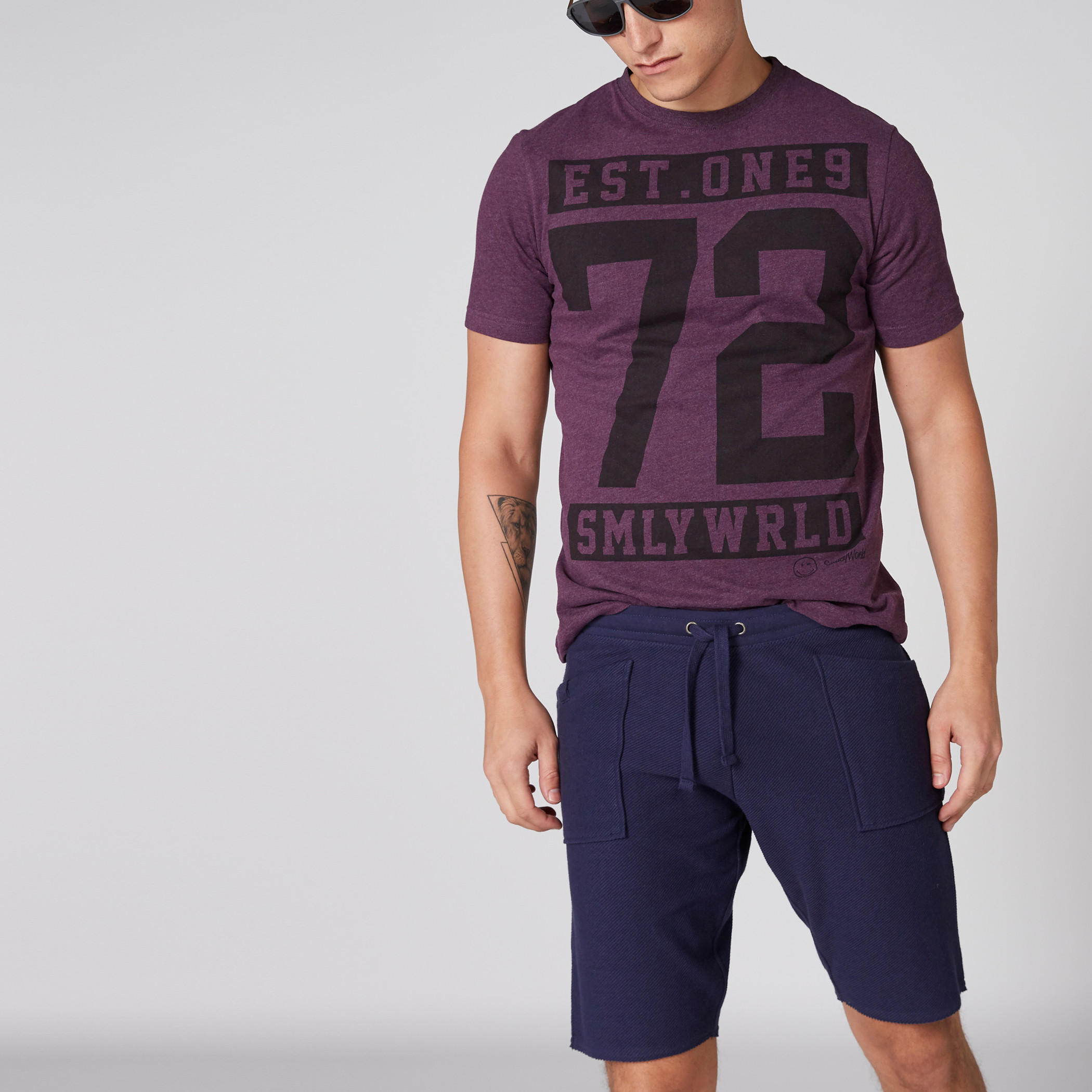 شورت بخصر مطّاطي وجيوب من لي كوبر-men-clothing-bottoms-shorts-image-1