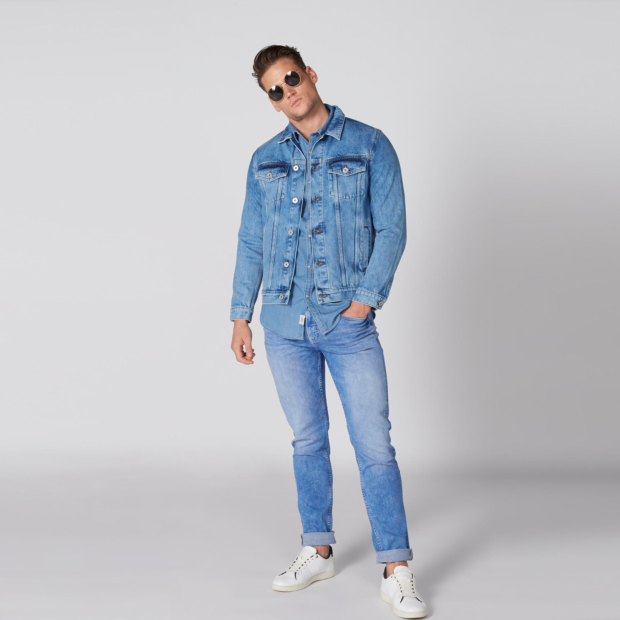Lee Cooper Pocket Detail Denim Shirt with Complete Placket-men-clothing-shirts-image-1