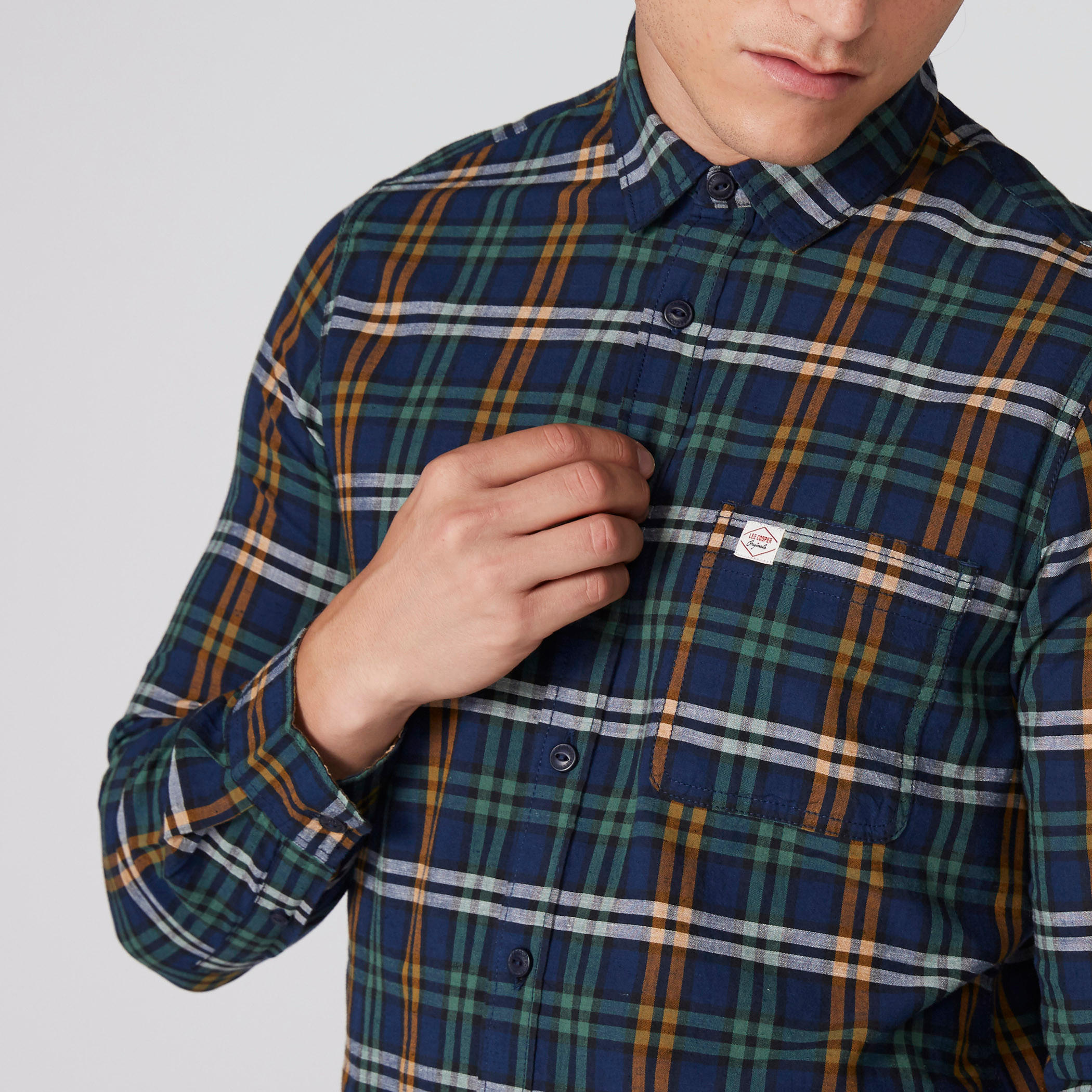 Lee Cooper Chequered Shirt with Long Sleeves and Complete Placket-men-clothing-shirts-image-4