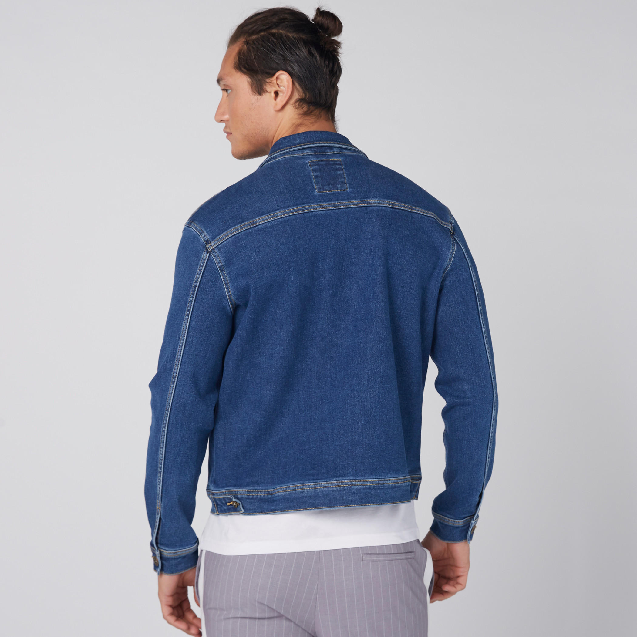 Denim Jacket with Long Sleeves and Button Closure-men-clothing-jacketsandblazers-jackets-image-2