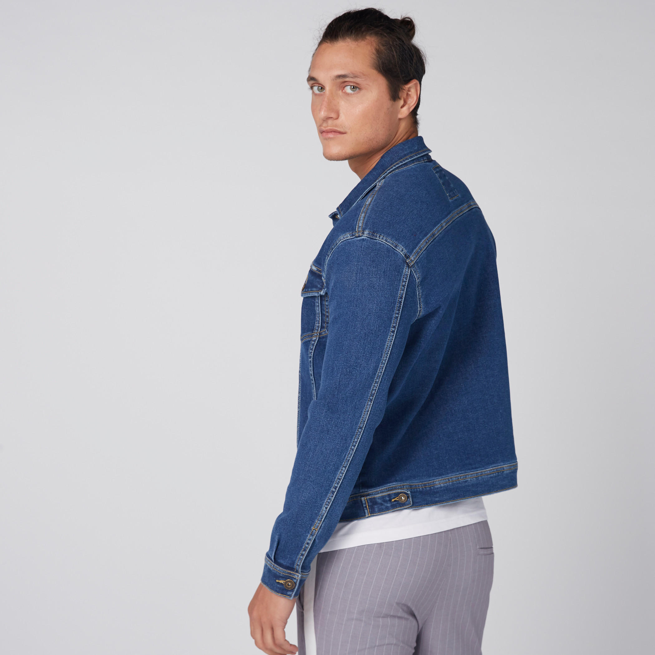 Denim Jacket with Long Sleeves and Button Closure-men-clothing-jacketsandblazers-jackets-image-3