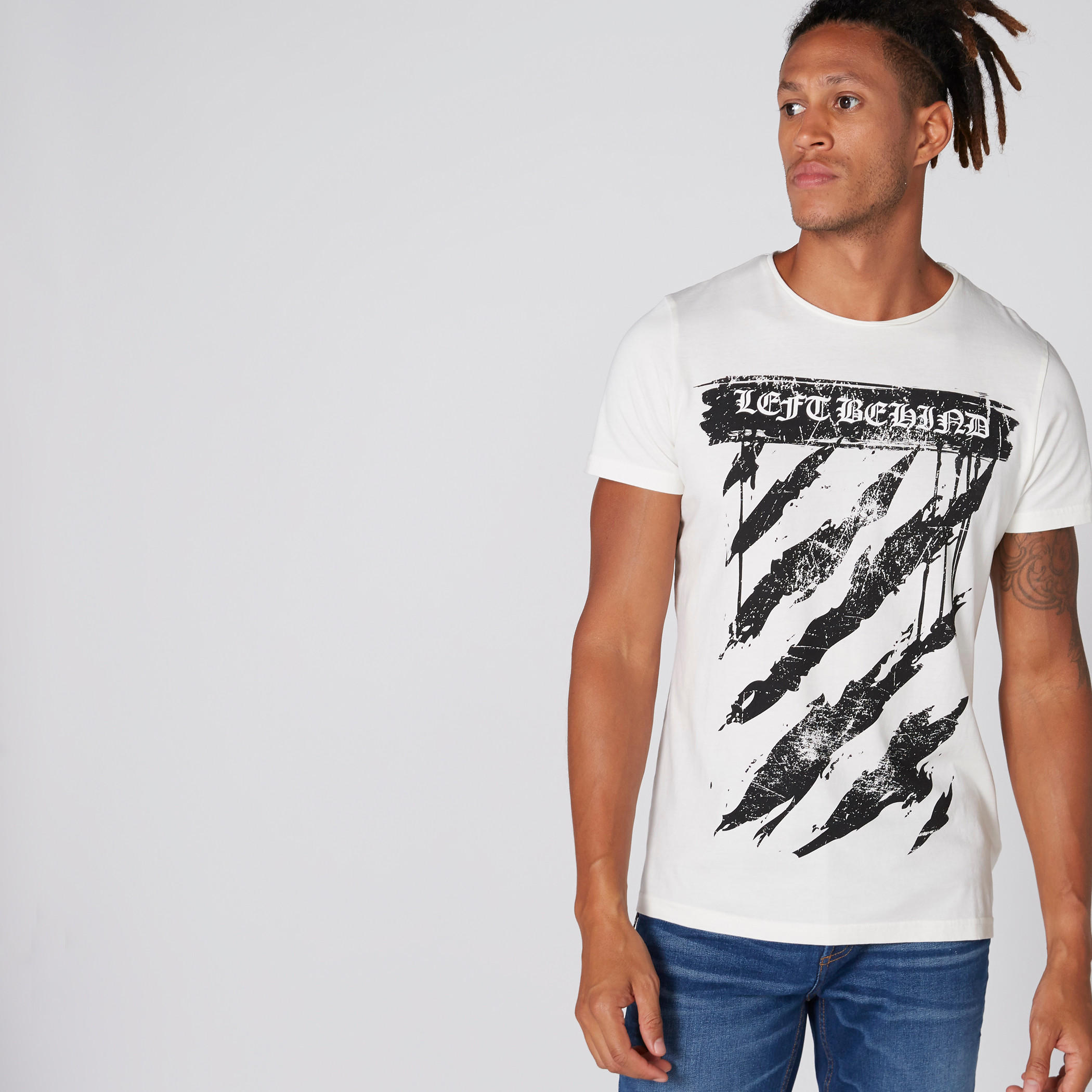 Lee Cooper Printed T-Shirt with Round Neck and Short Sleeves-men-clothing-tshirtsandpolos-tshirts-image-1