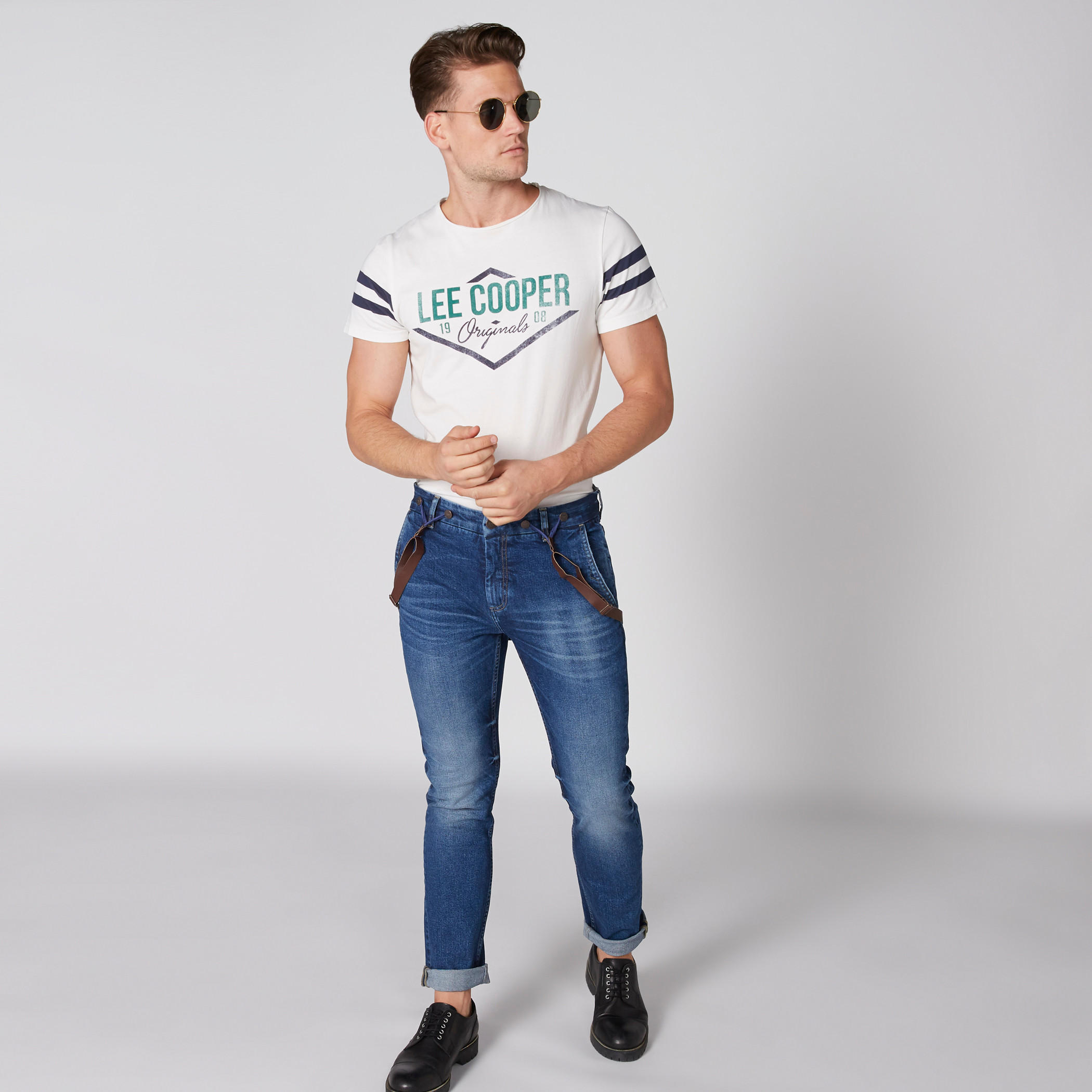 تيشيرت بياقة مستديرة وأكمام قصيرة وطبعات من لي كوبر-men-clothing-tshirtsandpolos-tshirts-image-3