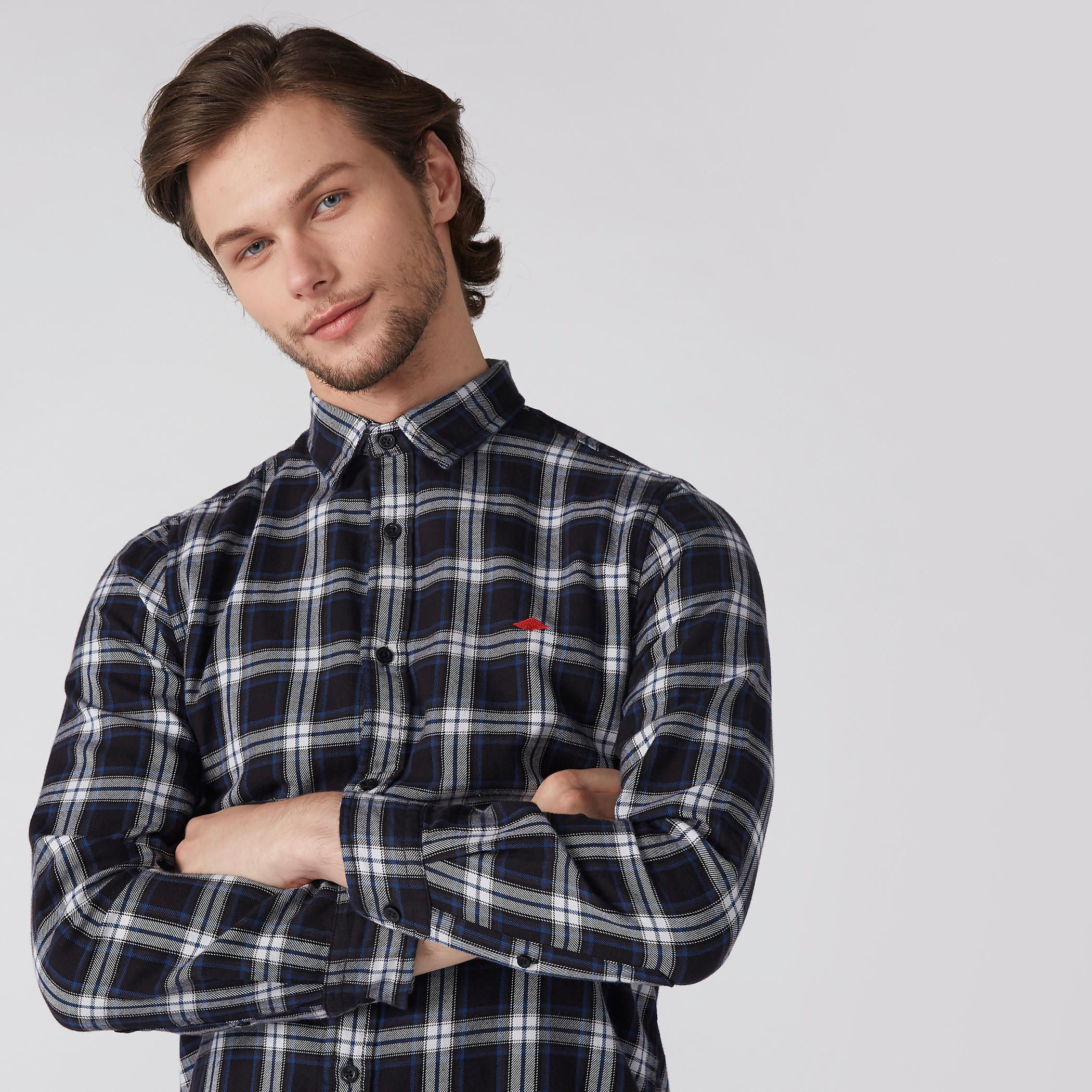 قميص كاروهات بأكمام طويلة وأزرار-men-clothing-shirts-image-5
