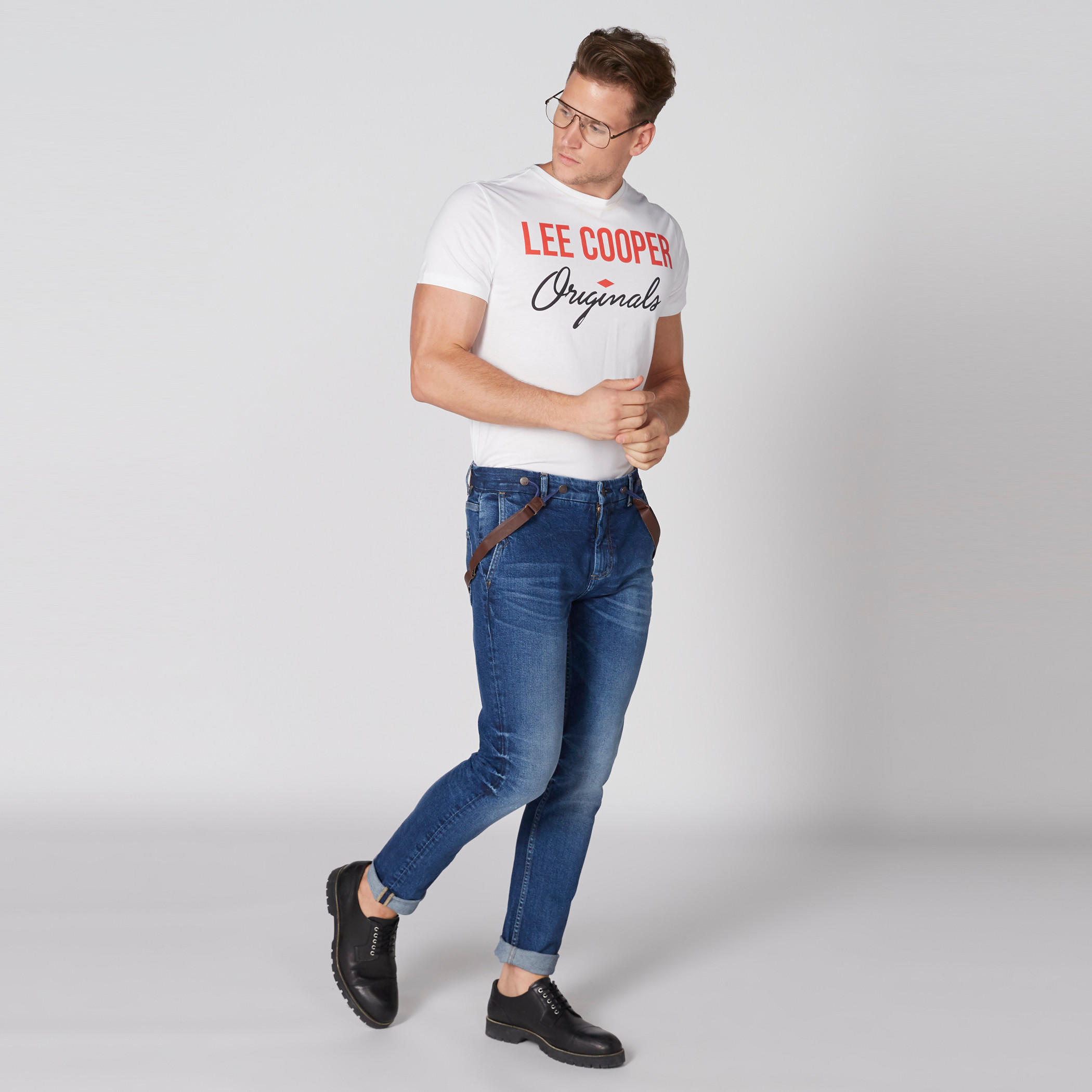 تيشيرت بياقة مستديرة وأكمام قصيرة وطبعات من لي كوبر-men-clothing-tshirtsandpolos-tshirts-image-3