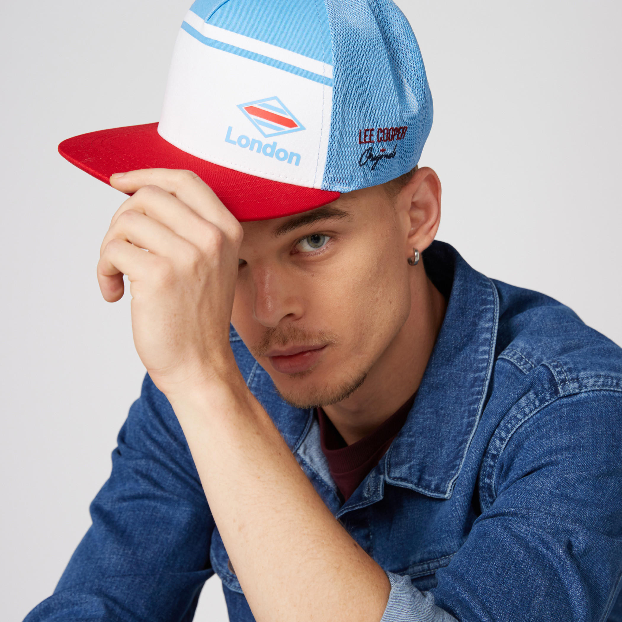 Lee Cooper Mesh Cap with Snap Closure-men-caps-image-2