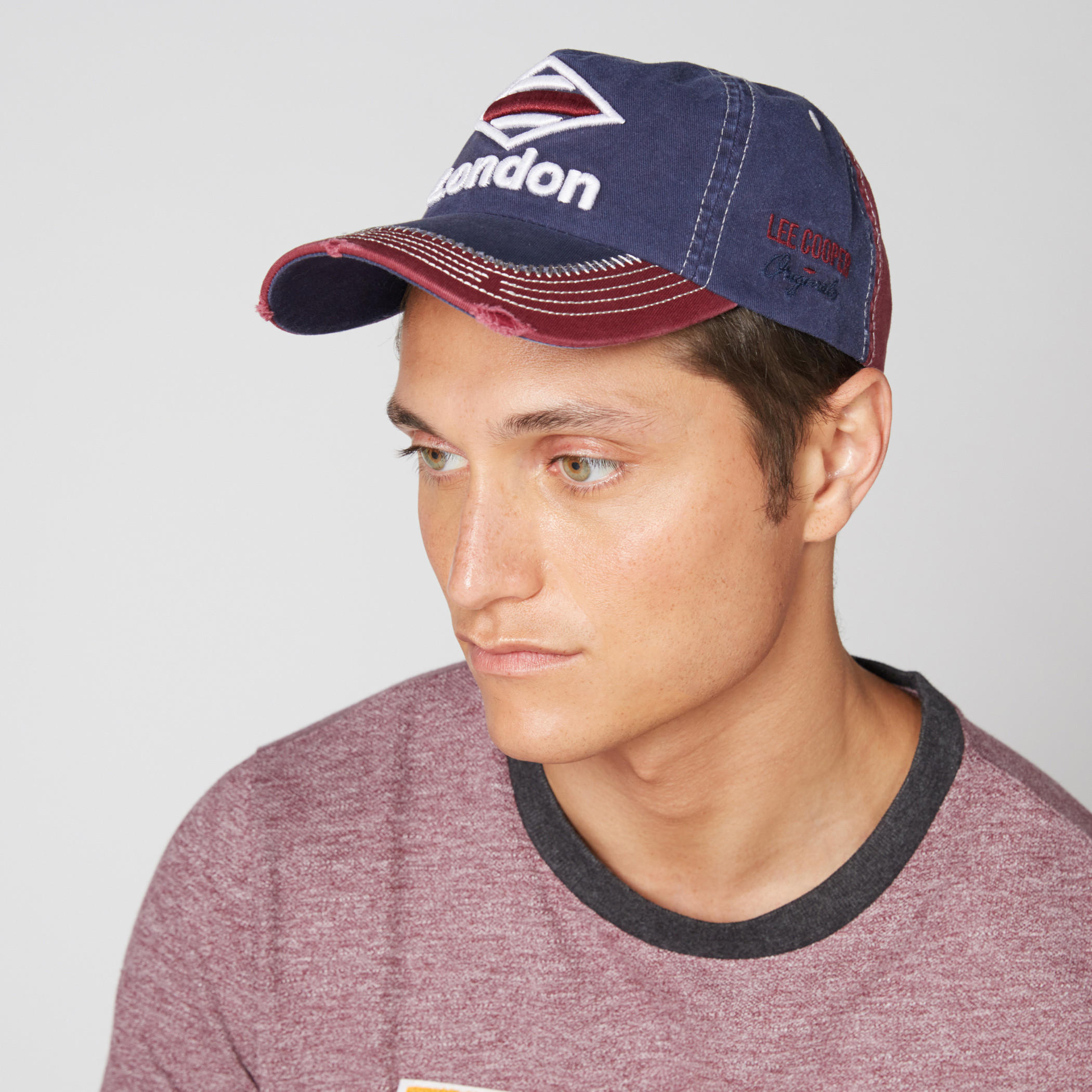 Lee Cooper Embroidered Cap with Snap Closure-men-caps-image-2