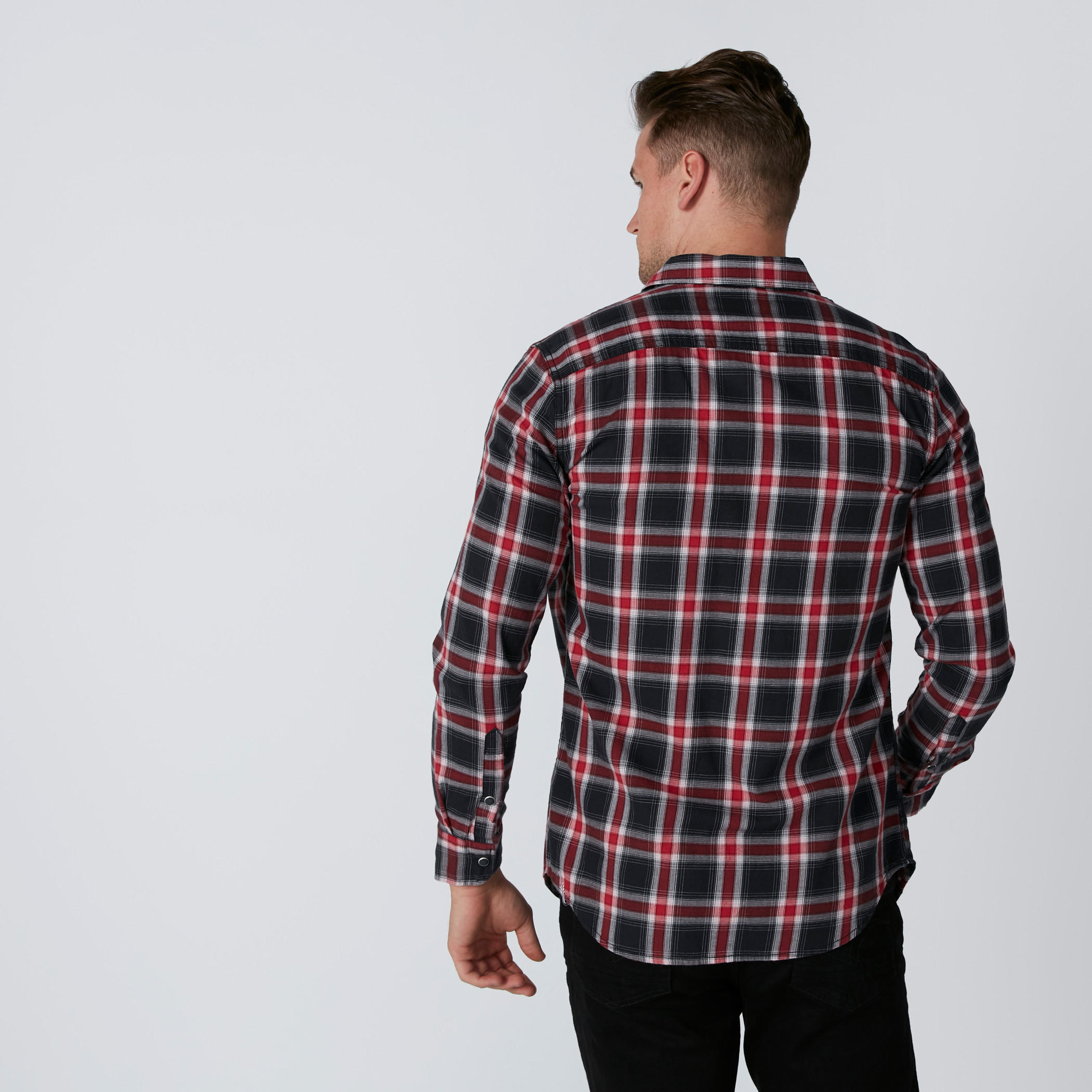Chequered Shirt with Long Sleeves and Complete Placket-men-clothing-shirts-image-2