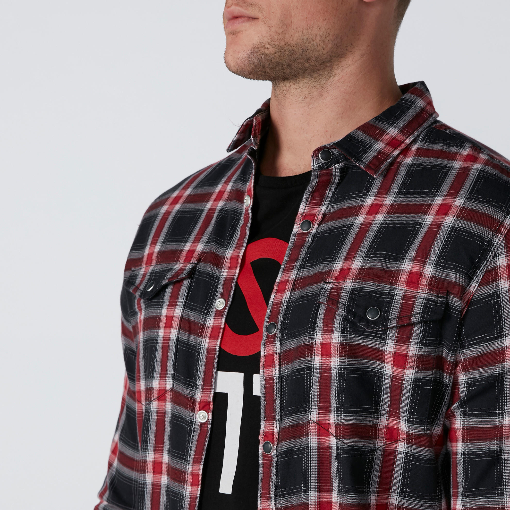 Chequered Shirt with Long Sleeves and Complete Placket-men-clothing-shirts-image-4