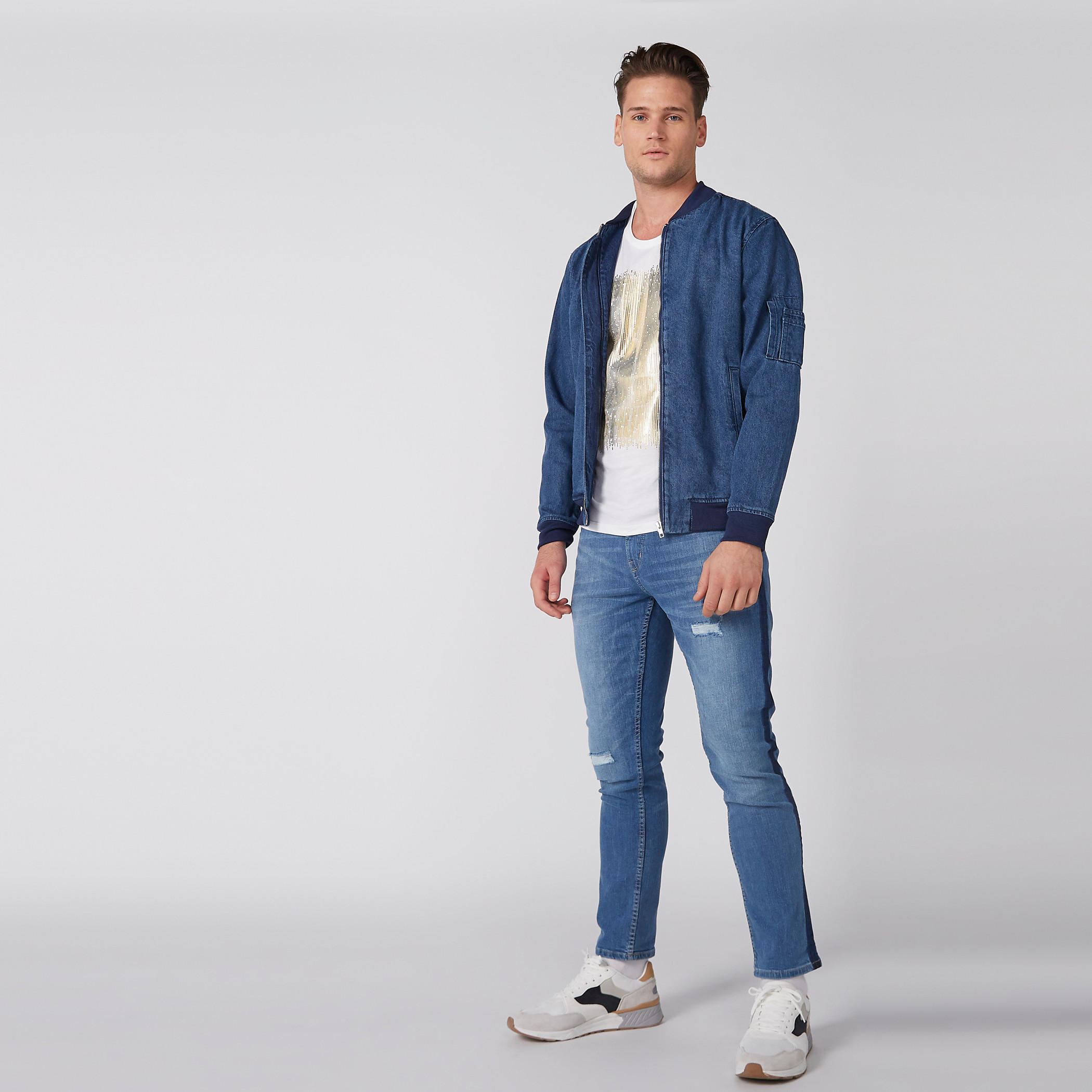 بنطال جينز طويل بتصميم ممزق وزر إغلاق وجيوب-men-clothing-bottoms-jeans-image-2