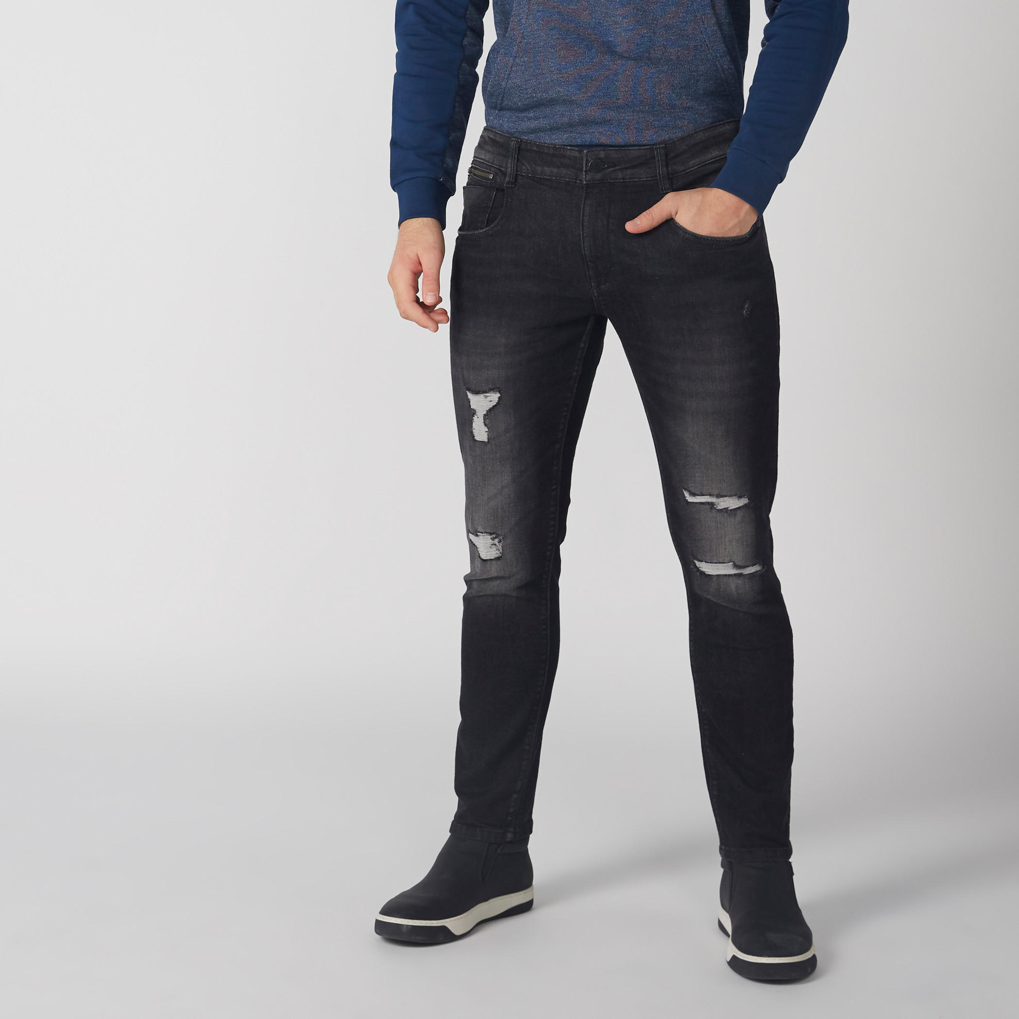بنطال جينز طويل بزر إغلاق بقصة سكيني فيت-men-clothing-bottoms-jeans-image-1