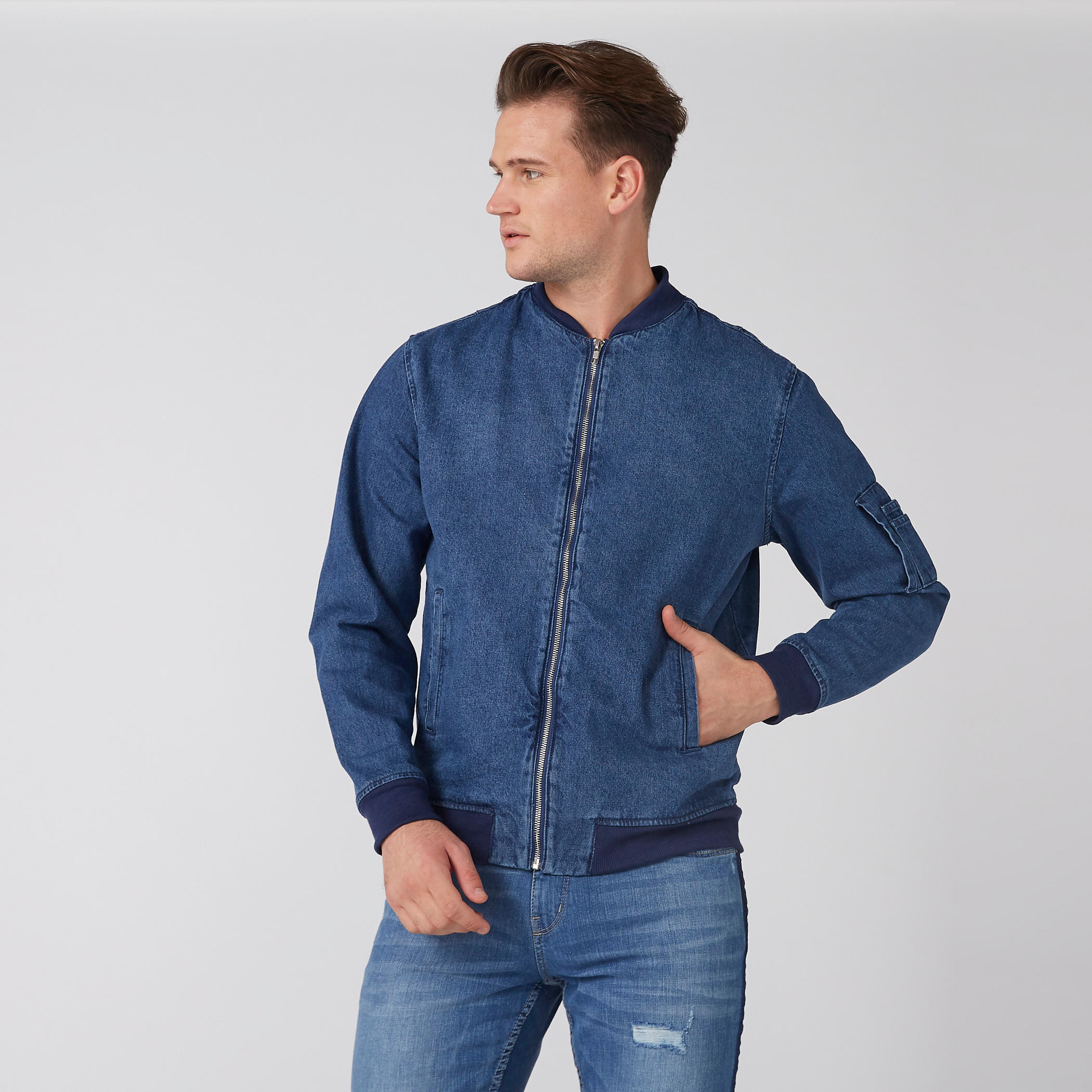 جاكيت دينم بأكمام طويلة وجيوب وسحّاب إغلاق-men-clothing-jacketsandblazers-jackets-image-1