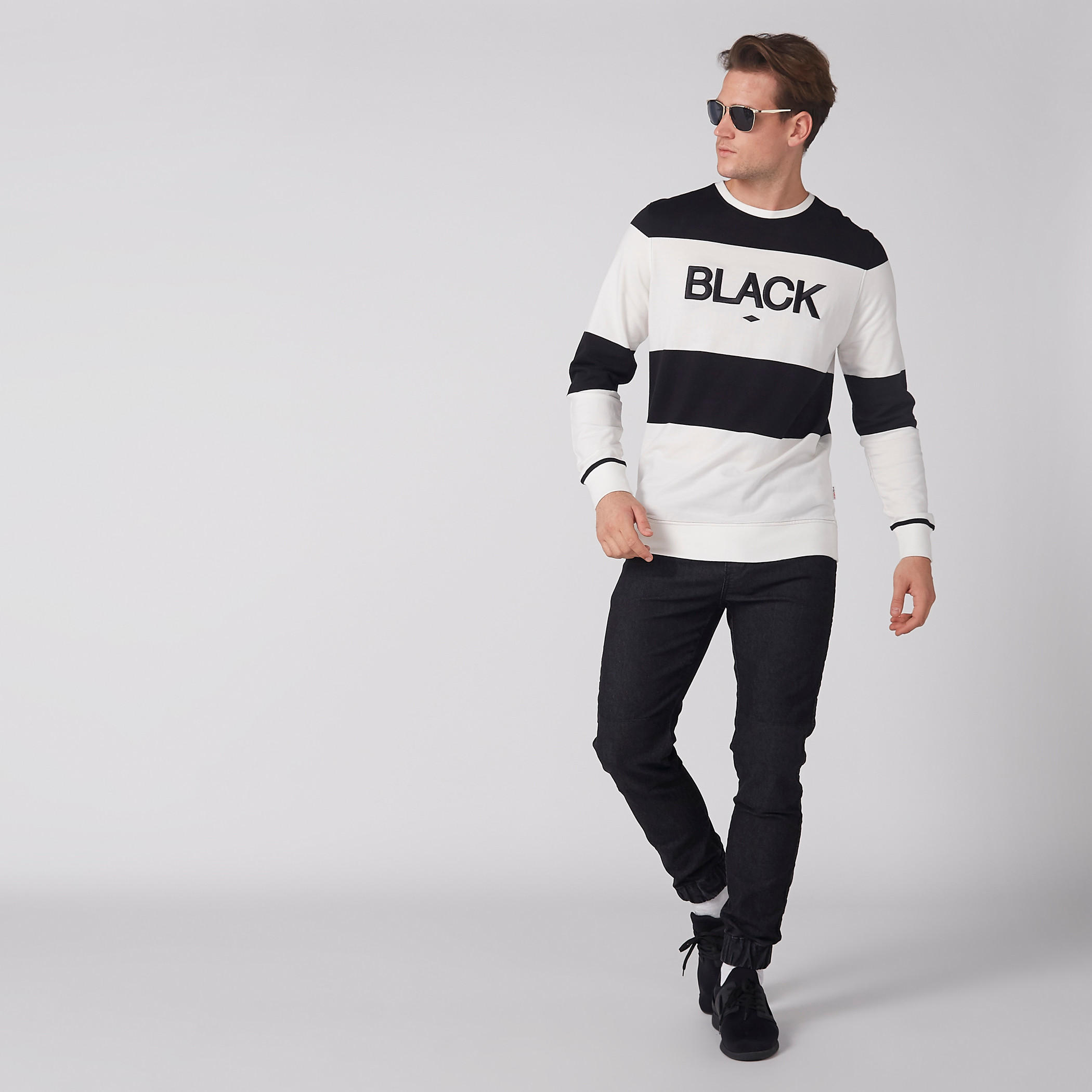 Striped Sweatshirt with Crew Neck and Long Sleeves-men-winterwear-hoodiesandsweatshirts-image-1