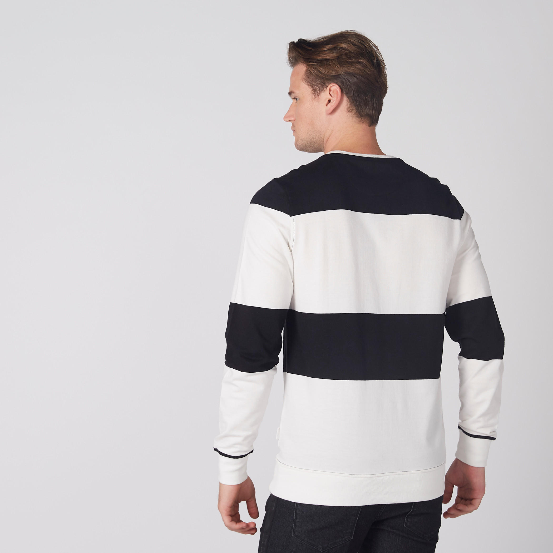 Striped Sweatshirt with Crew Neck and Long Sleeves-men-winterwear-hoodiesandsweatshirts-image-3