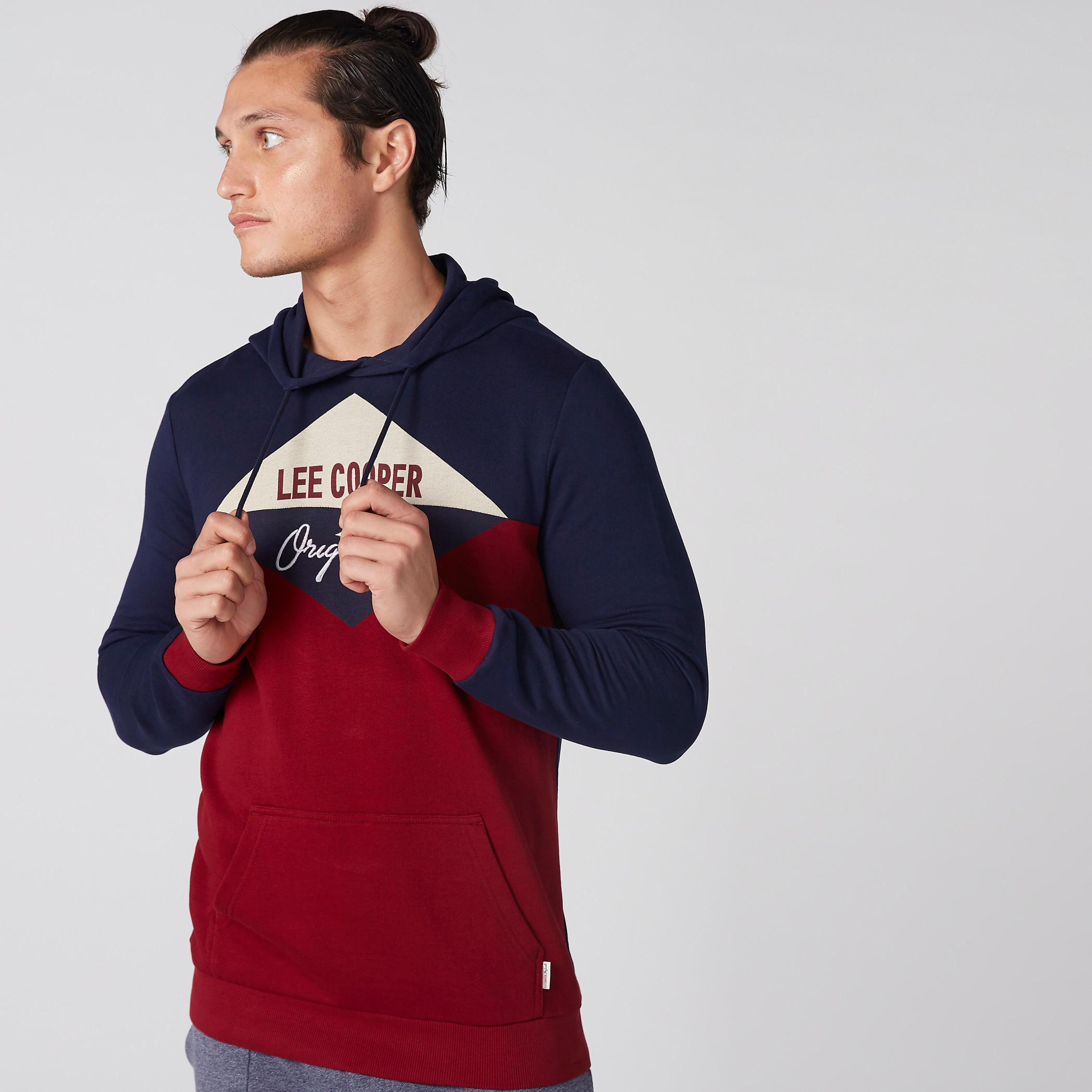 Printed Sweatshirt with Long Sleeves and Hood-men-winterwear-hoodiesandsweatshirts-image-1