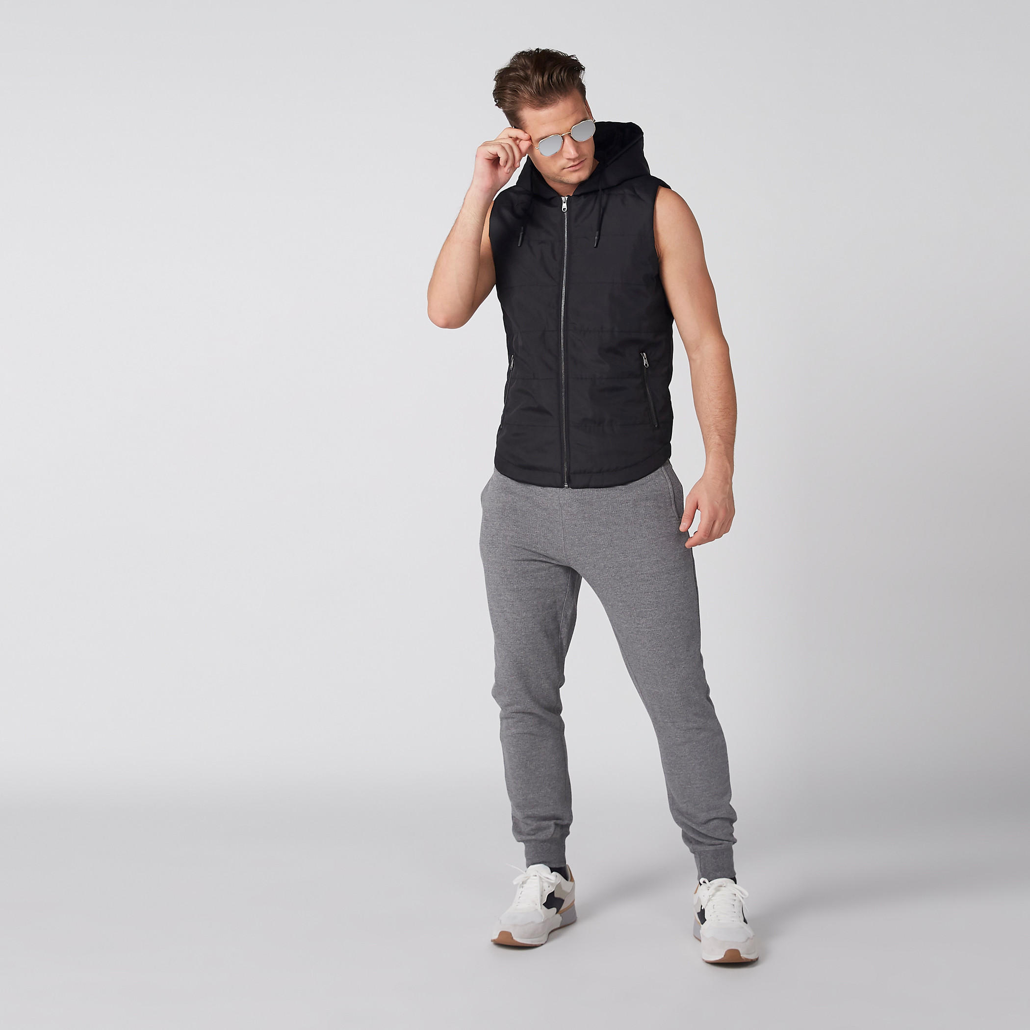 Sleeveless Jacket with Zip Closure and Hood-men-clothing-jacketsandblazers-jackets-image-2