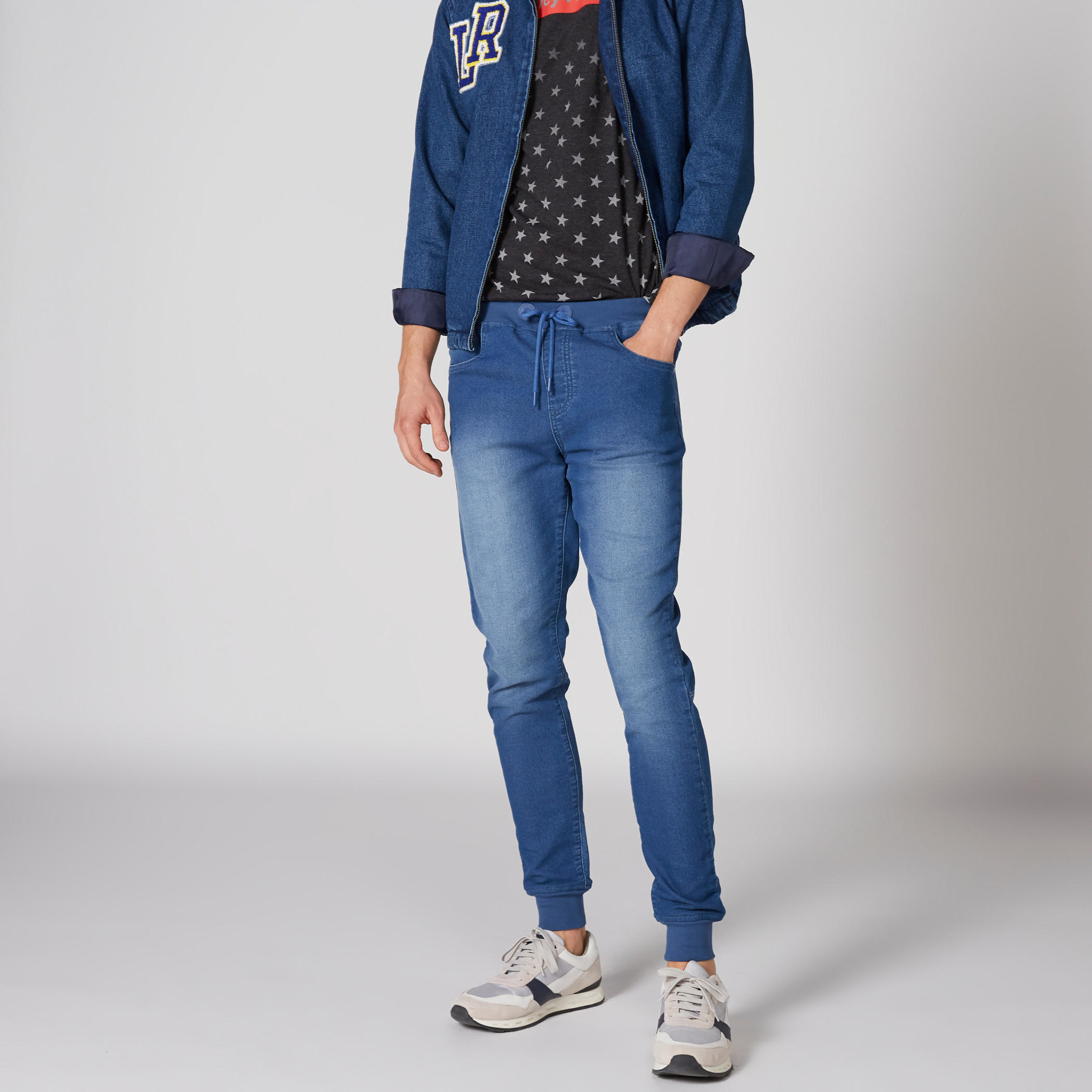 بنطال رياضي دينم بجيوب ورباط من لي كوبر-men-clothing-bottoms-joggers-image-1