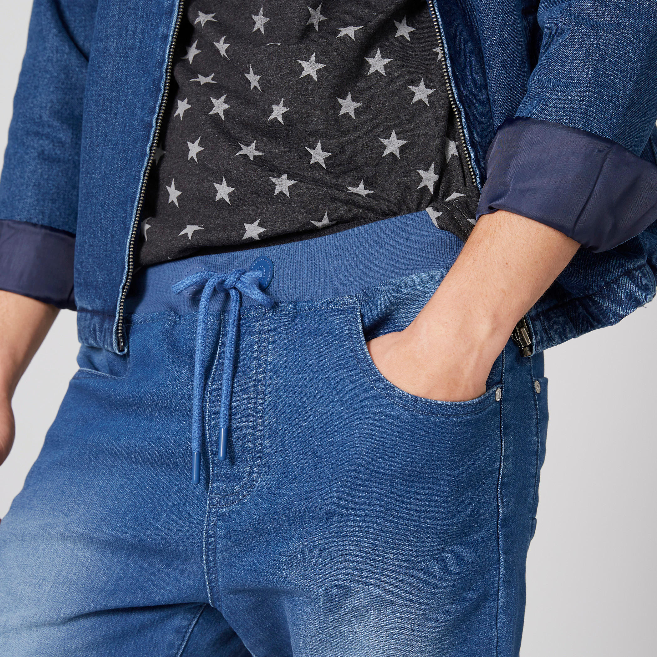 بنطال رياضي دينم بجيوب ورباط من لي كوبر-men-clothing-bottoms-joggers-image-4