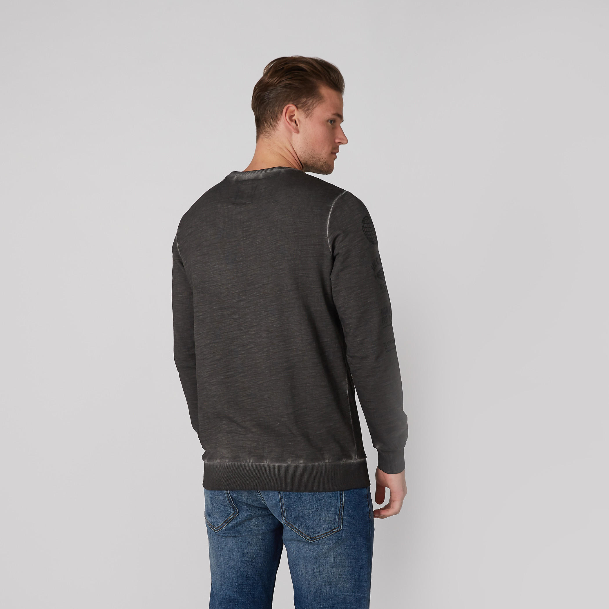 Lee Cooper Printed Sweatshirt with Round Neck and Long Sleeves-men-winterwear-hoodiesandsweatshirts-image-3