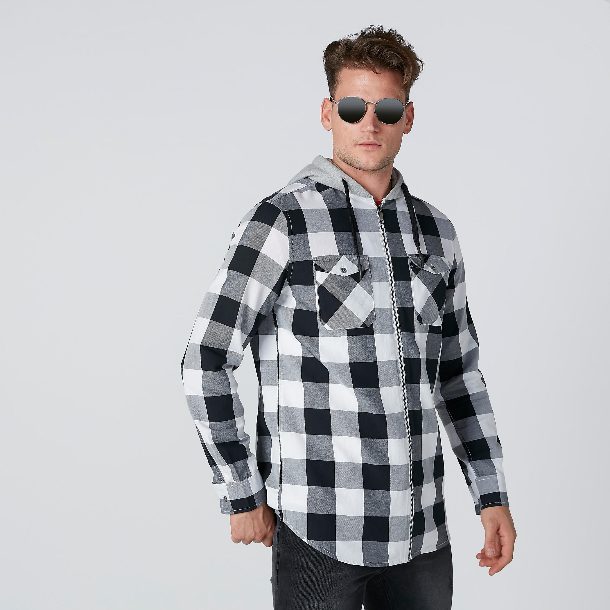 قميص كاروهات بقصّة سليم فيت وأكمام طويلة-men-clothing-shirts-image-3