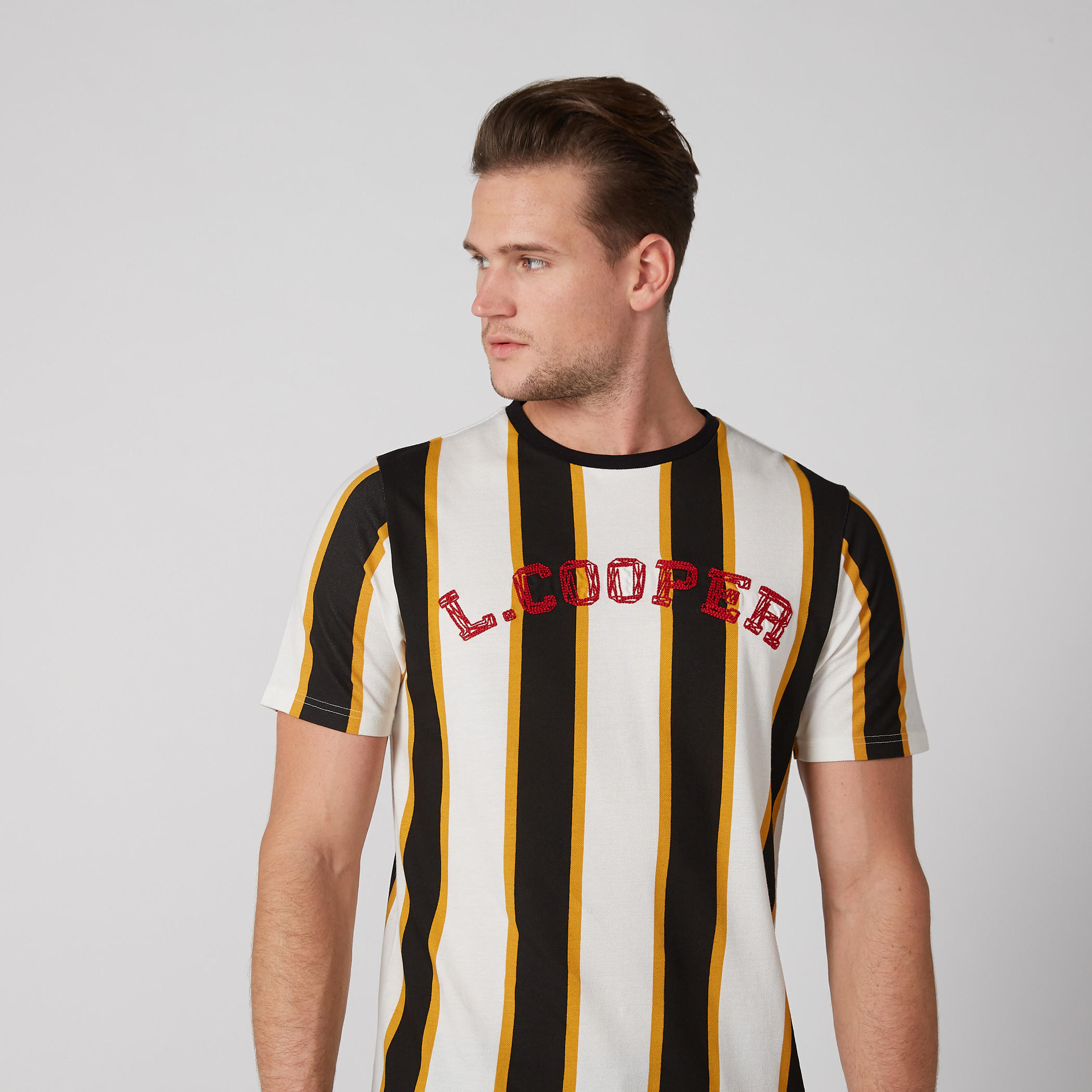 Striped T-Shirt in Slim Fit with Short Sleeves-men-clothing-tshirtsandpolos-tshirts-image-1