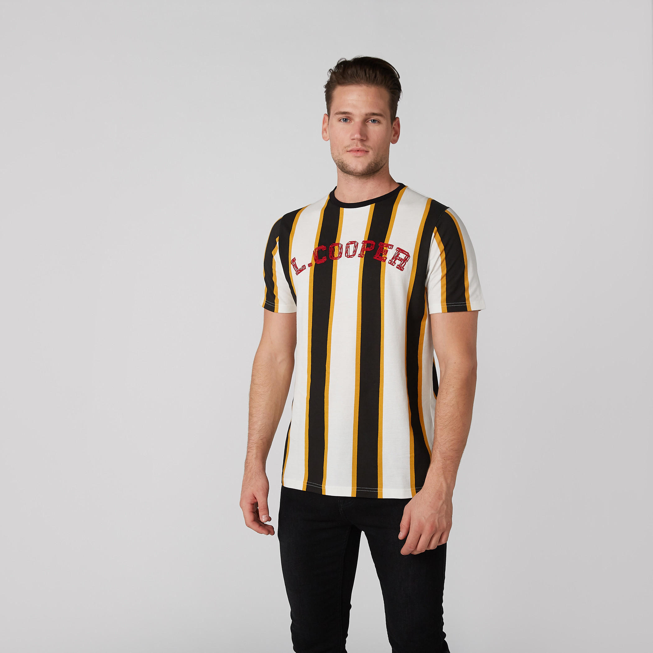 Striped T-Shirt in Slim Fit with Short Sleeves-men-clothing-tshirtsandpolos-tshirts-image-3