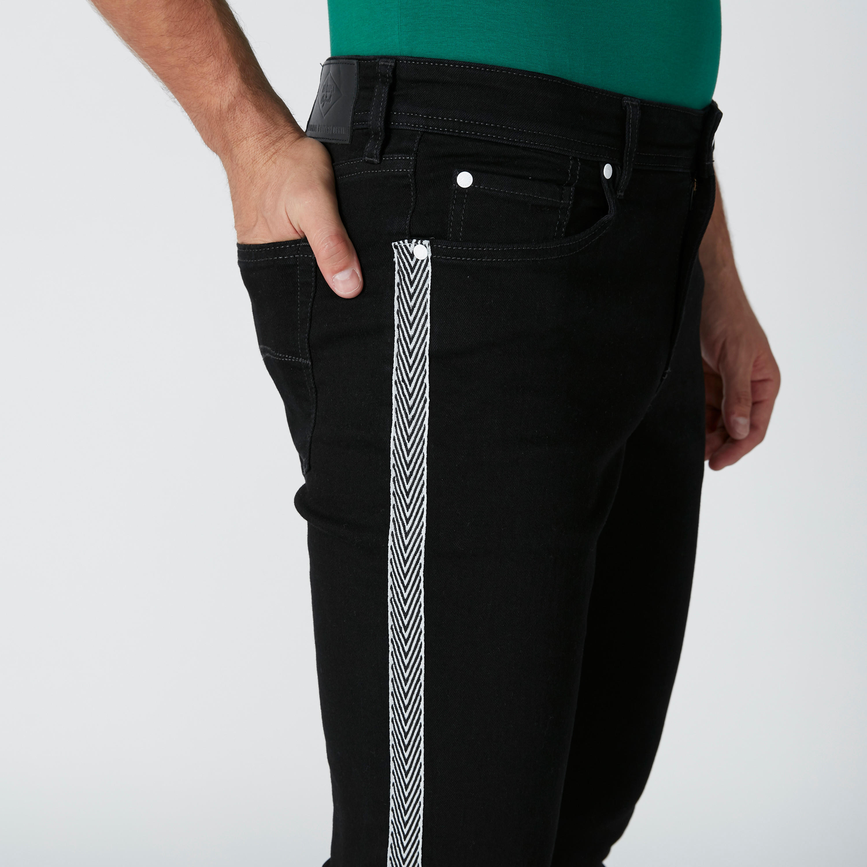 Tape and Pocket Detail Jeans with Belt Loops-men-clothing-bottoms-jeans-image-4