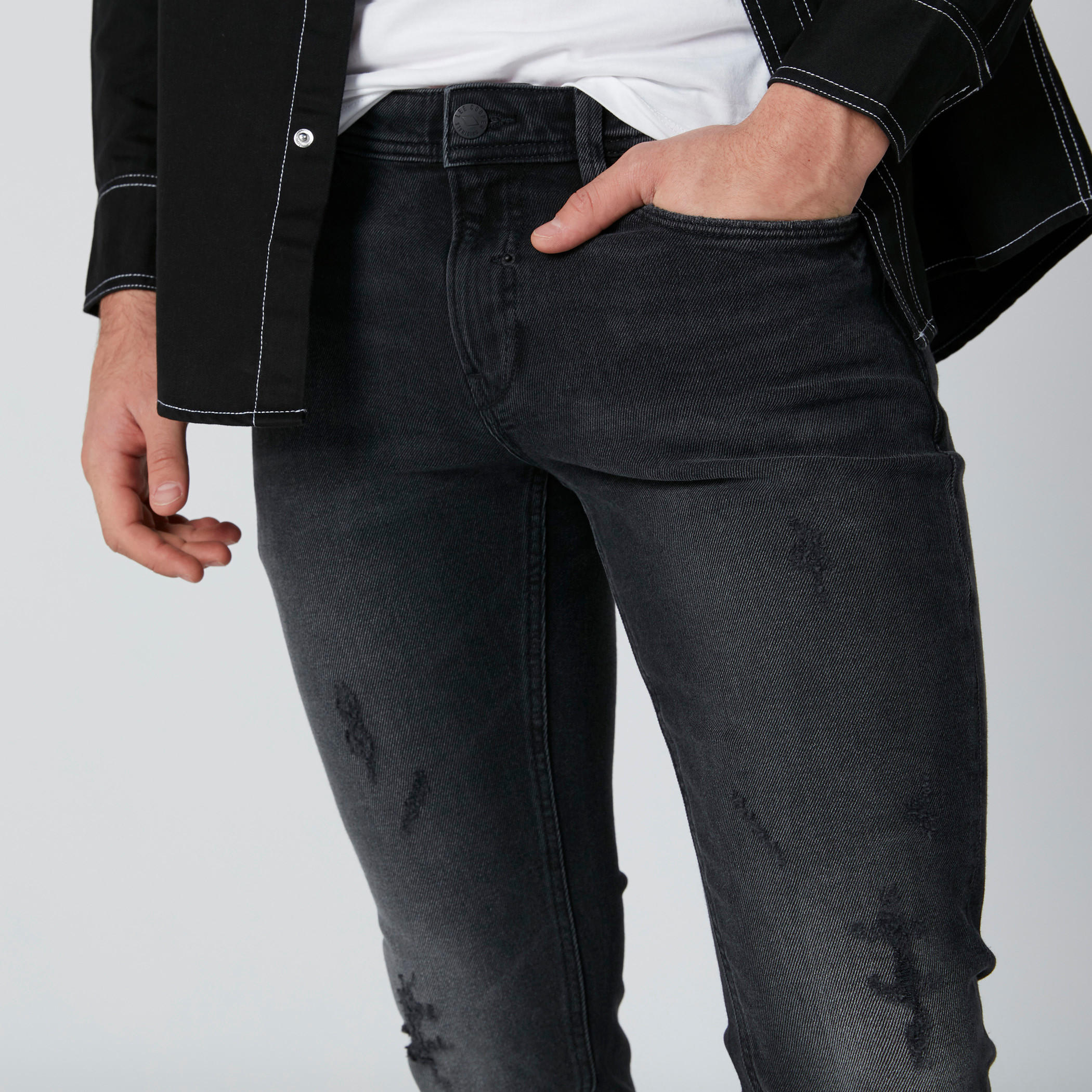 بنطال جينز سليم بتصميم ممزّق وسحّاب-men-clothing-bottoms-jeans-image-4