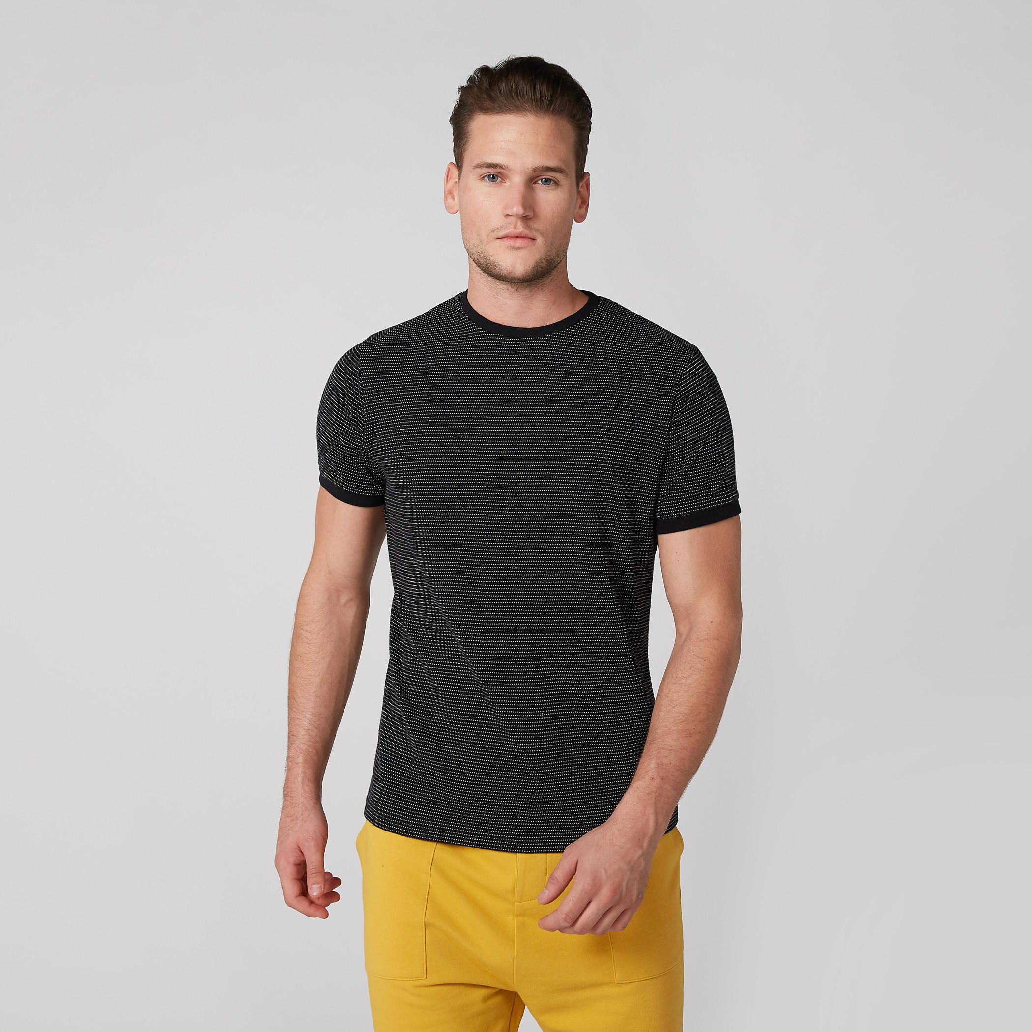 Striped T-Shirt with Round Neck and Short Sleeves-men-clothing-tshirtsandpolos-tshirts-image-2