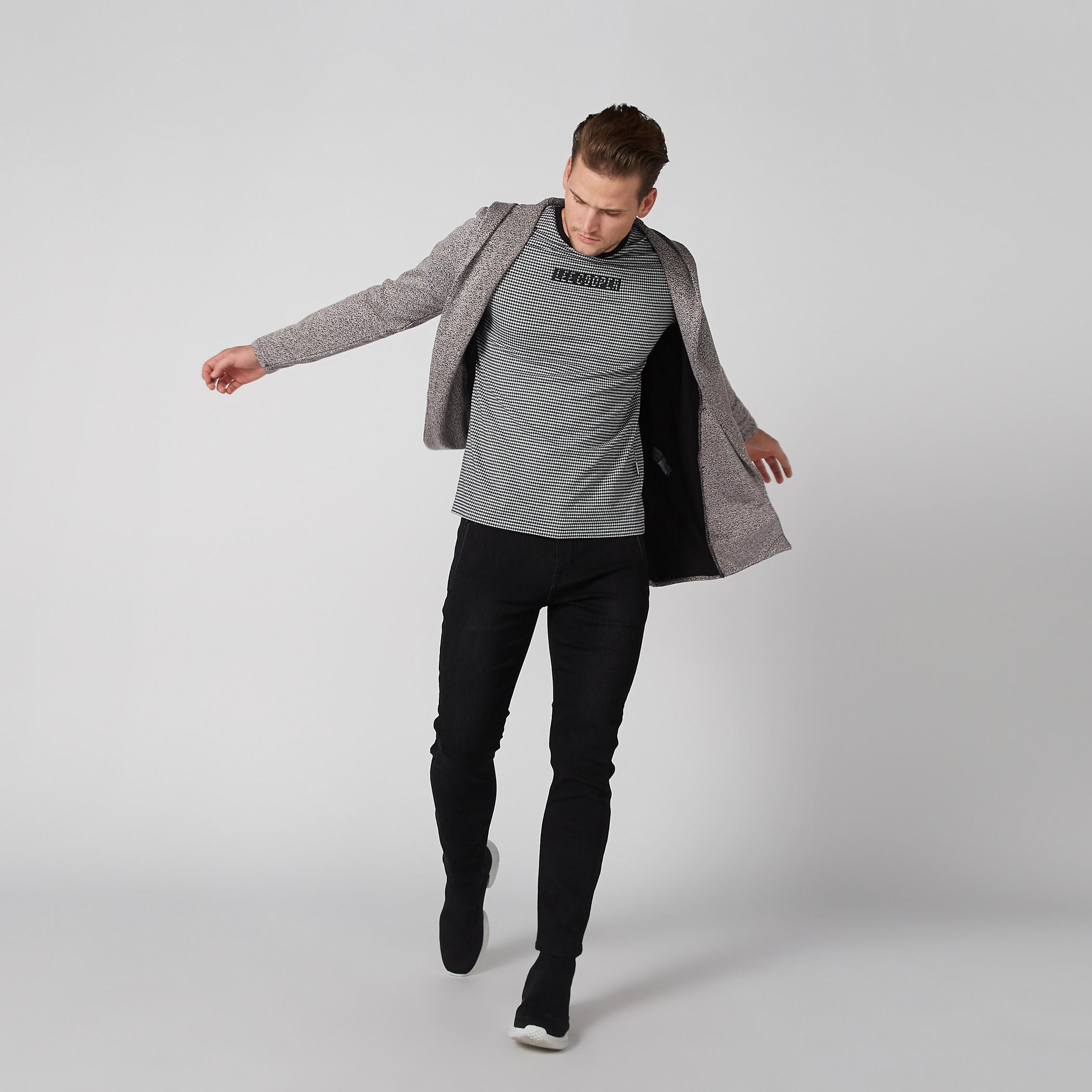 تيشيرت كاروهات بأكمام قصيرة من لي كوبر-men-clothing-tshirtsandpolos-tshirts-image-2