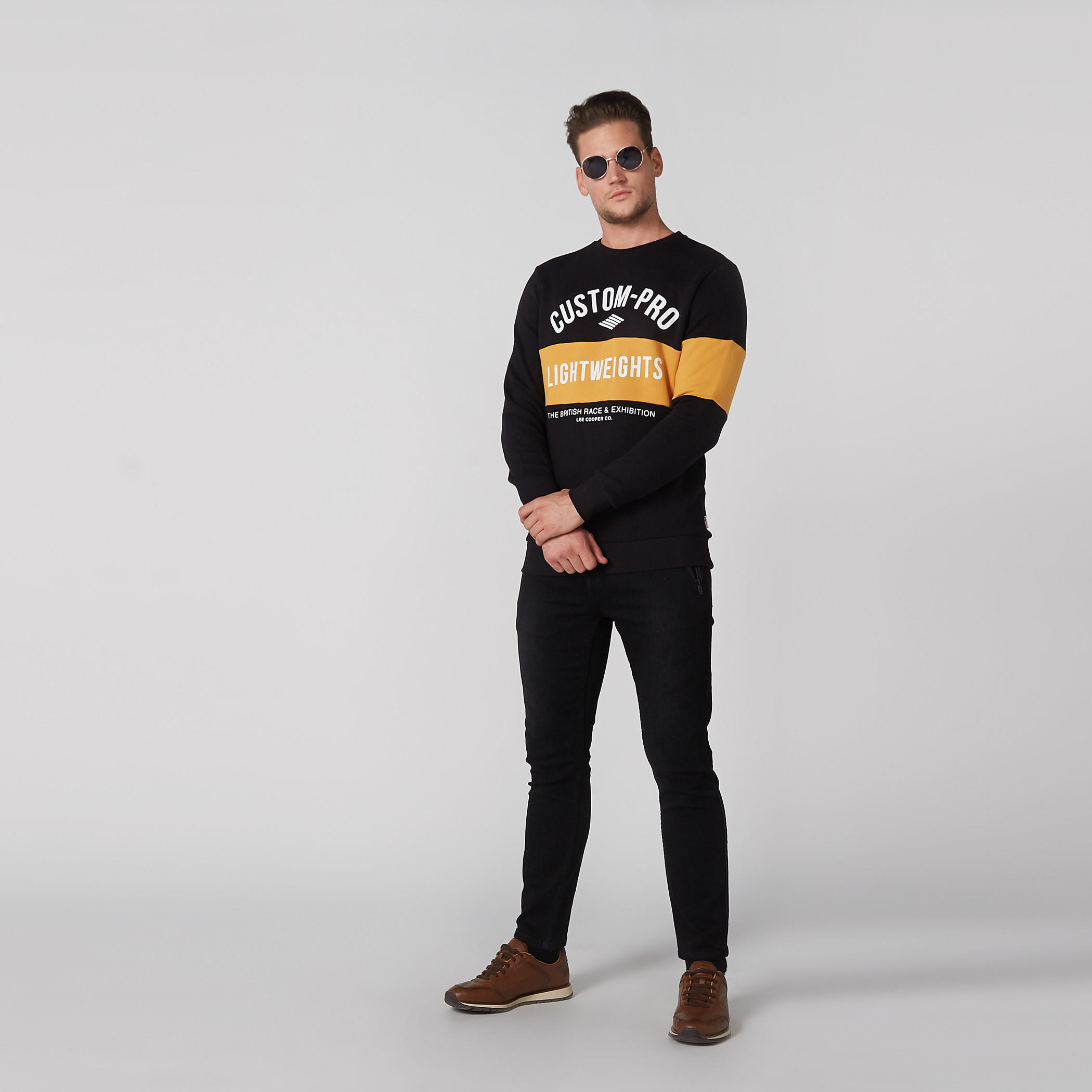 Lee Cooper Printed Cut and Sew Sweatshirt with Long Sleeves-men-winterwear-hoodiesandsweatshirts-image-2