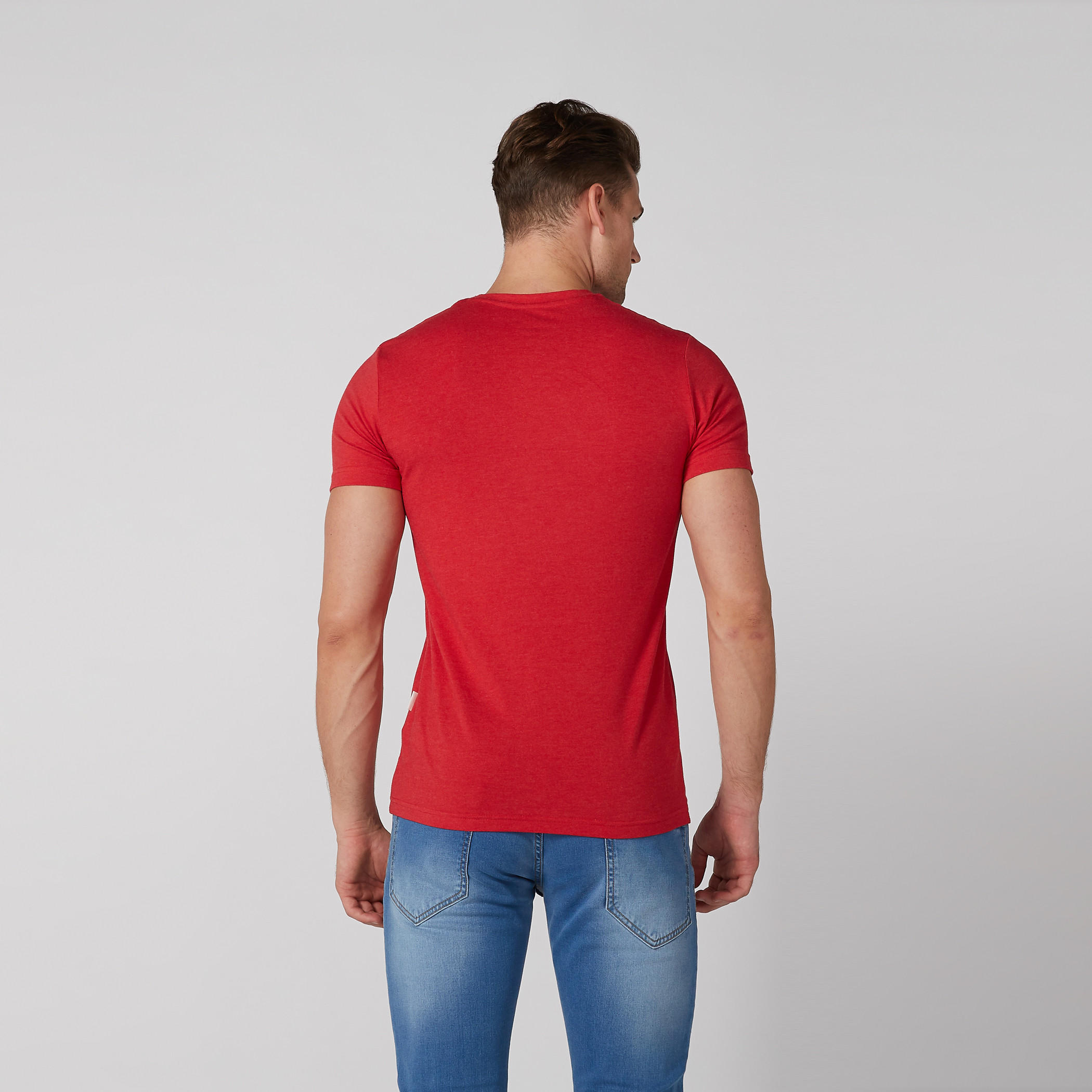 Panel Printed T-Shirt with V-Neck and Short Sleeves-men-clothing-tshirtsandpolos-tshirts-image-3