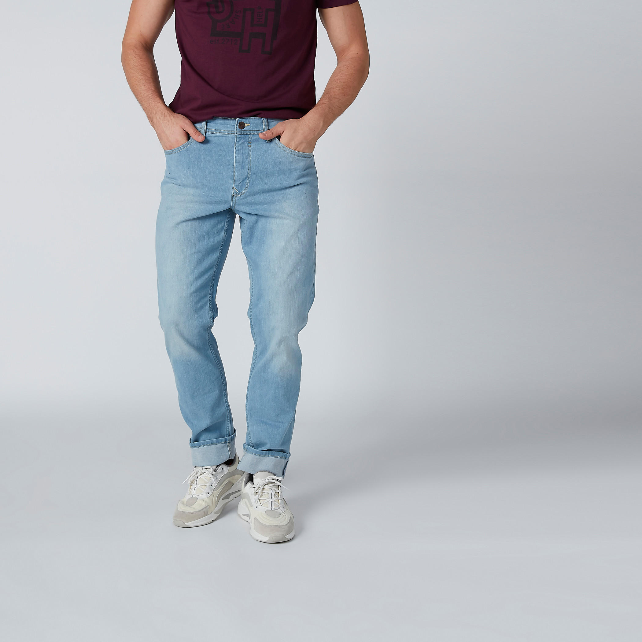 بنطال جينز طويل بزر إغلاق وجيوب من لي كوبر-men-clothing-bottoms-jeans-image-3